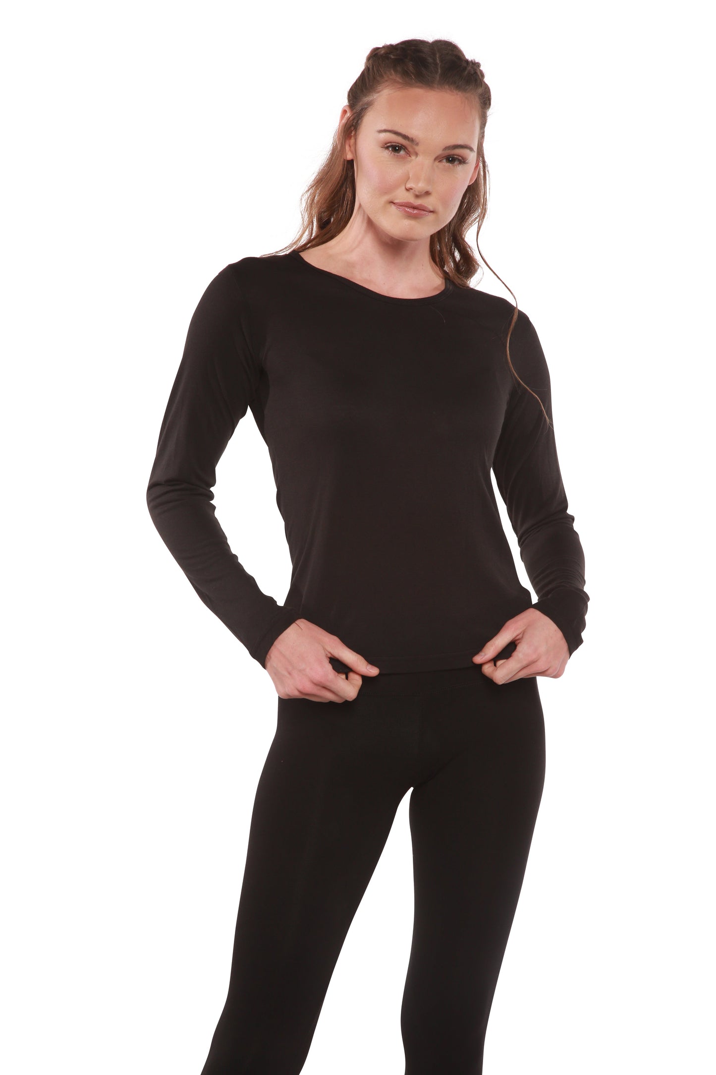 Women's Scoop Neck 100% Bamboo Viscose Long Sleeve Shirt