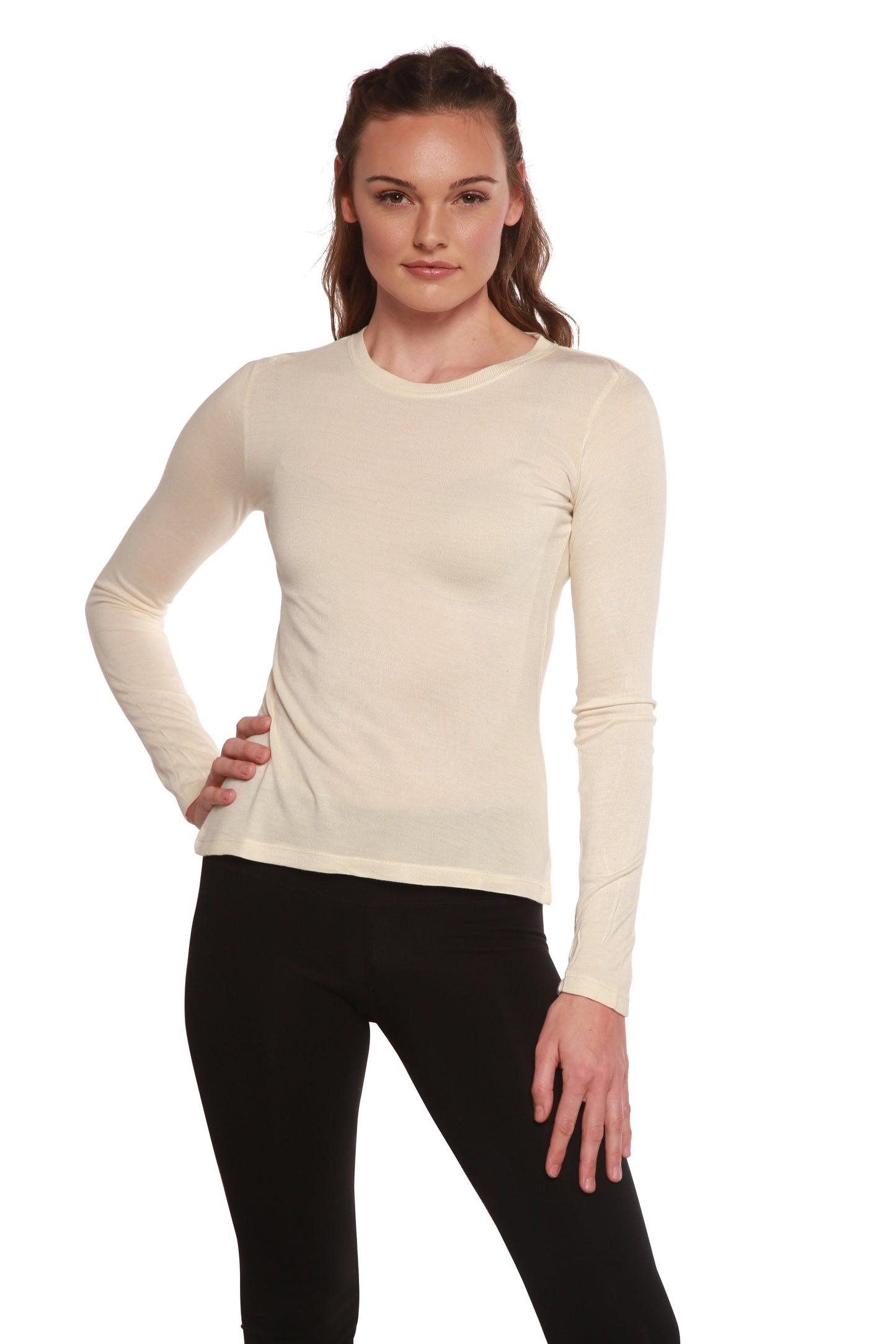 Women's Scoop Neck 100% Bamboo Viscose Long Sleeve Shirt