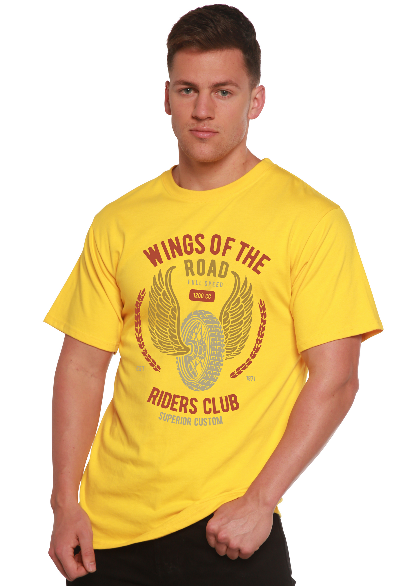 Wings Of The Road Spun Bamboo® Men's Bamboo Viscose/Organic Cotton Short Sleeve Graphic T-Shirt