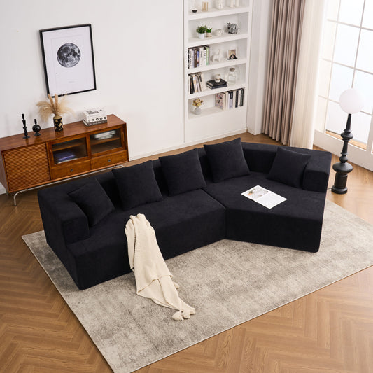 Memory Foam Couch, No Installation & Easy to Transport, Deep Seat Modern Sofa with Chenille Fabric, Couch for Living Room, Bedroom, Apartment, Home Office