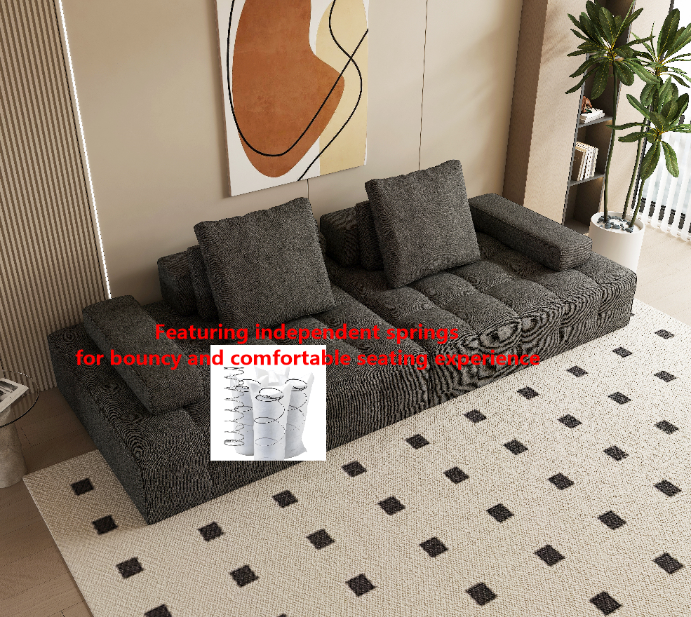 Sofa Couch for Living Room, Modern Loveseat Sofa with Extra Deep Seats, Comfy Armrests, Couches for Living Room Apartment Lounge, Easy Assembly, Grey