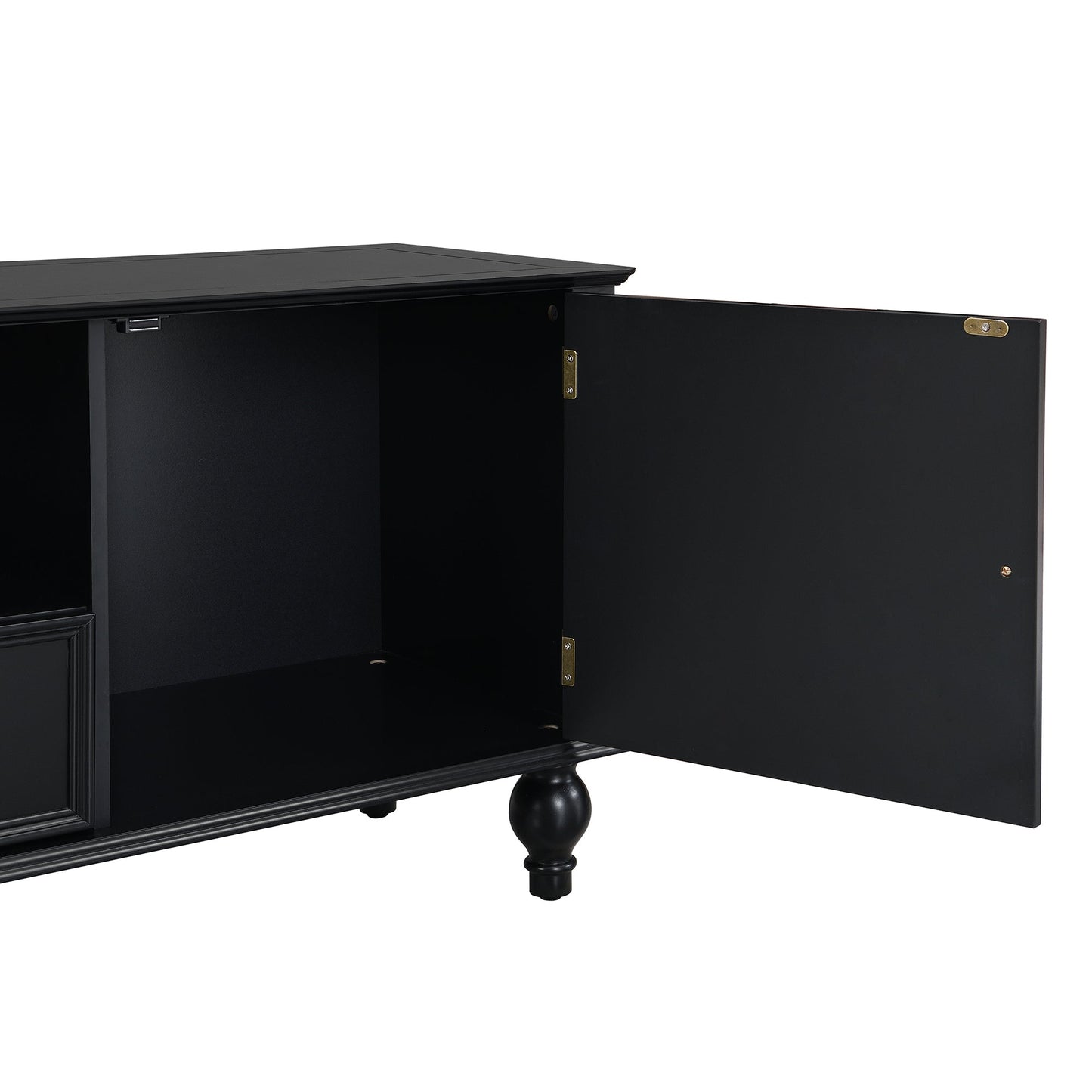 U-Can 70.9'' Modern TV Stand for TVs up to 80 Inches, Entertainment Center with Open Compartment, TV Storage Cabinet with 2 Drawers, 2 Cabinets and 5 Solid Legs for Living room