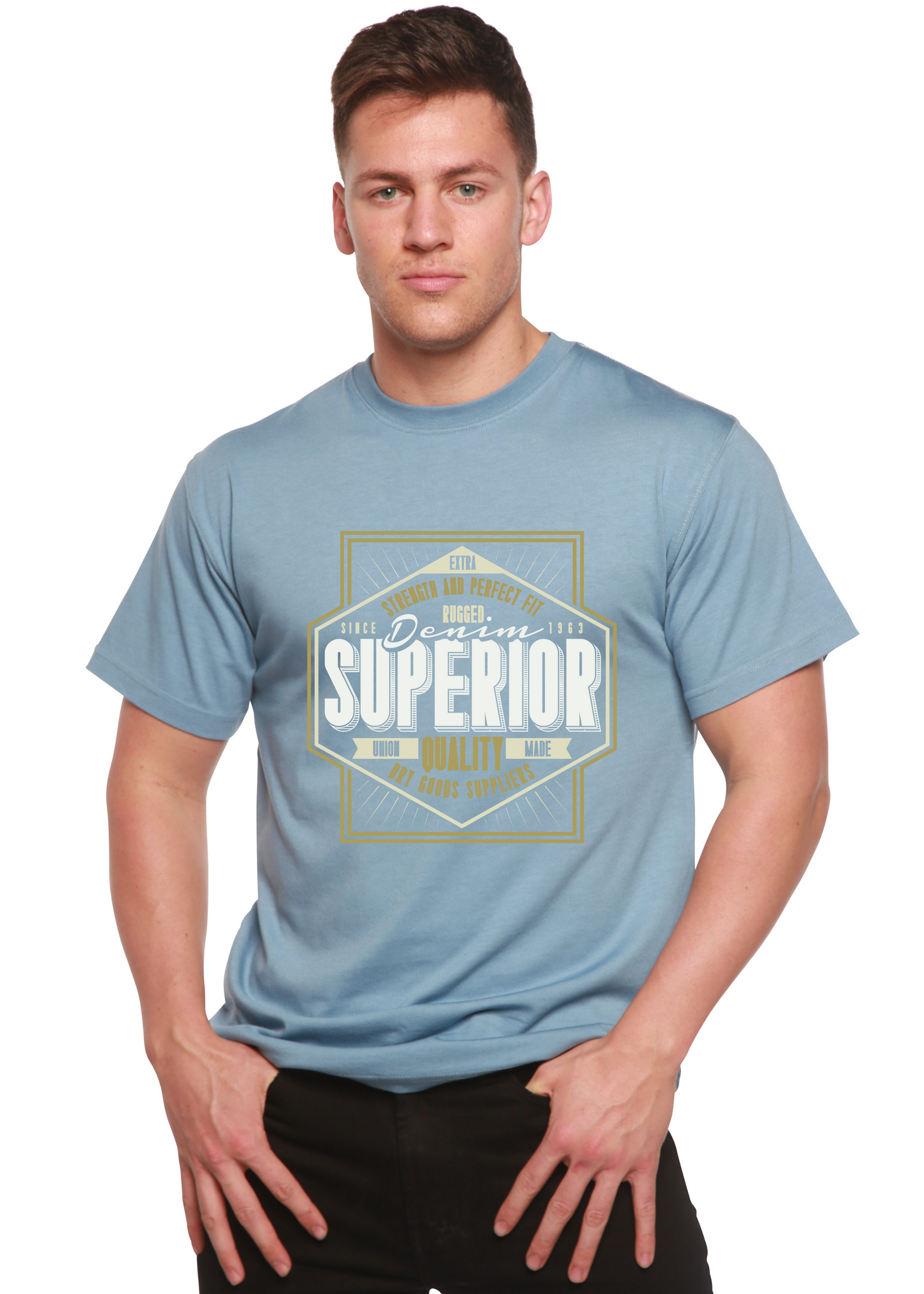 Superior Quality Men's Bamboo Viscose/Organic Cotton Short Sleeve Graphic T-Shirt
