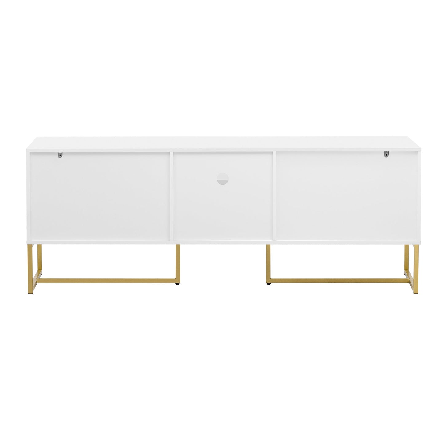 U-Can Modern TV Stand for TV up to 70 Inches,TV Cabinet with 1 Drawer, 2 Cabinets and Metal Legs, Handles and Anti-tip Device for Living room