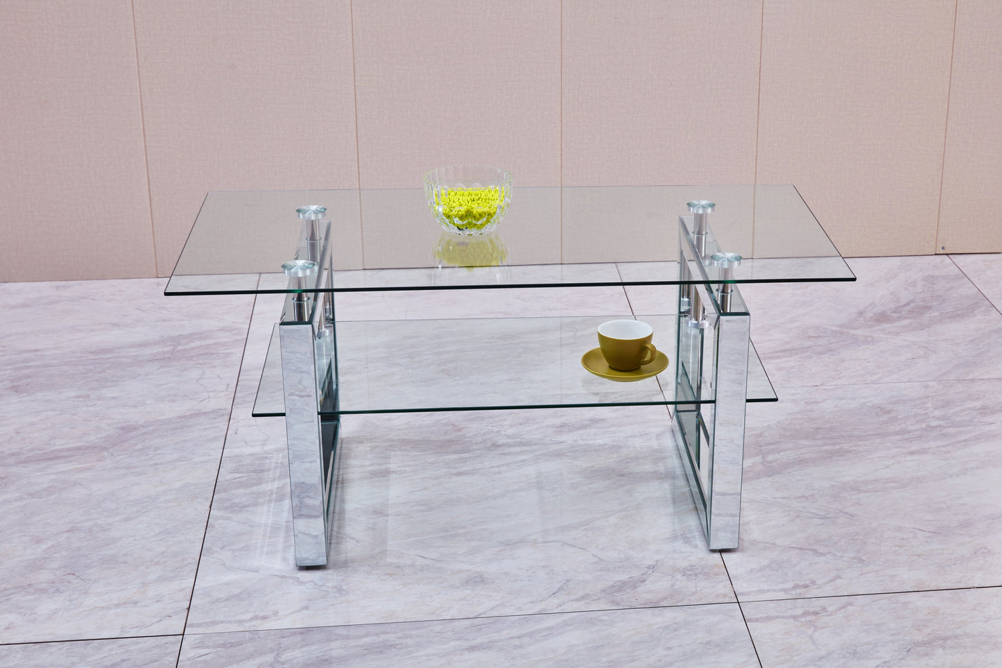 W 39.4' X D 19.7 ' X H 17.7' Transparent tempered glass coffee table, coffee table
