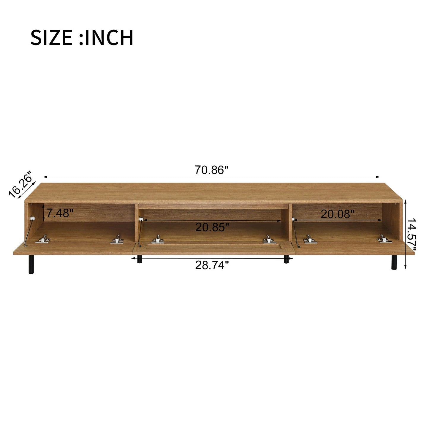 Boho TV Stand for TVs up to 80'' , Modern Farmhouse Media Console, Entertainment Center with Metal Legs, TV Cabinet for Living Room, Home Theatre