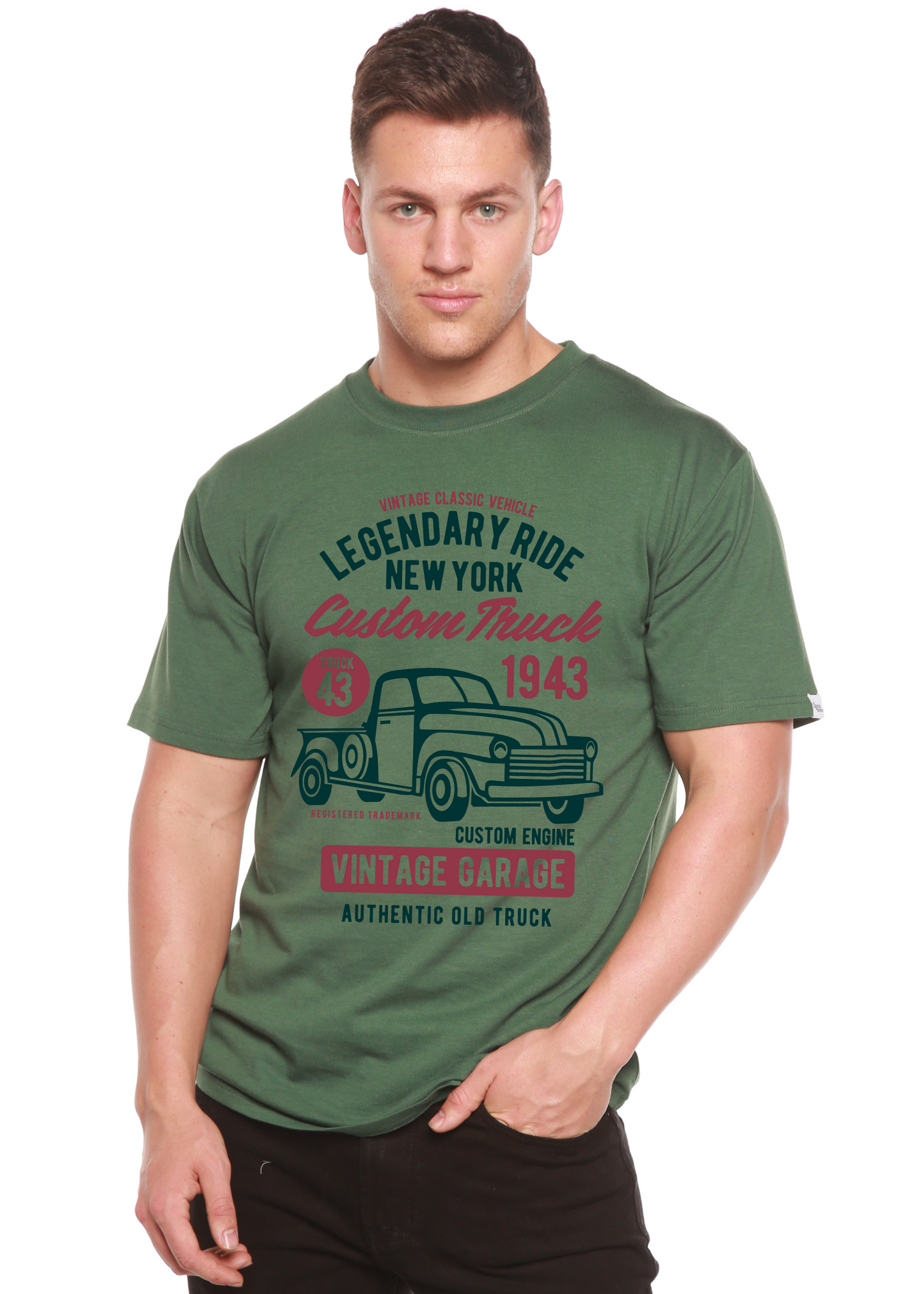 Legendary Ride Custom Truck Men's Bamboo Viscose/Organic Cotton Short Sleeve Graphic T-Shirt