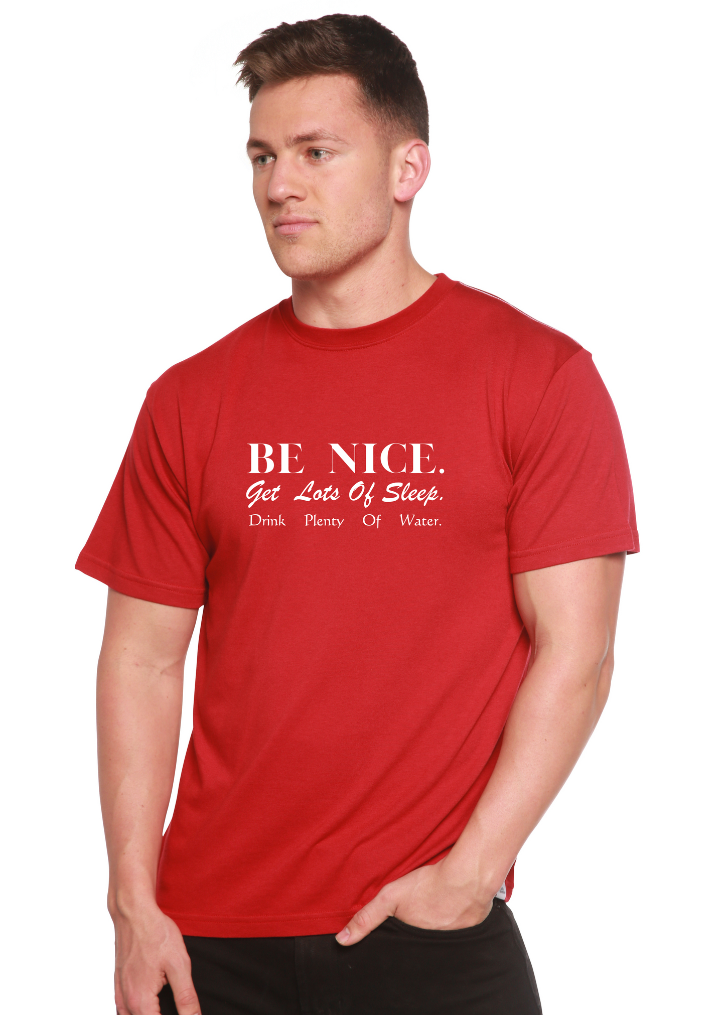 Be Nice Men's Bamboo Viscose/Organic Cotton Short Sleeve Graphic T-Shirt