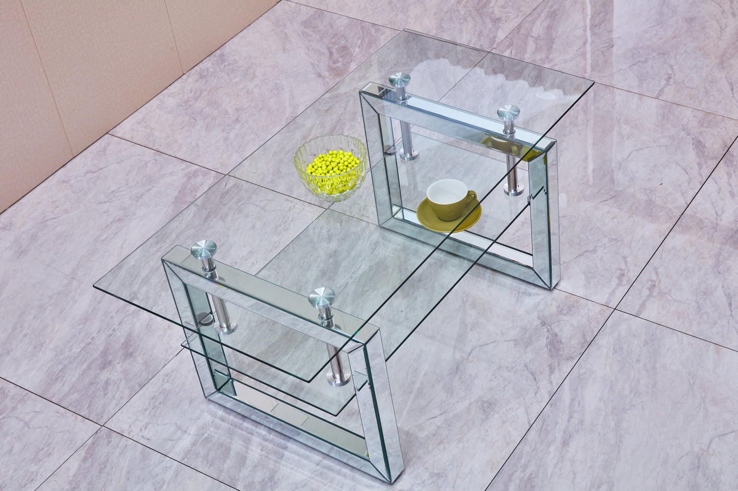 W 39.4' X D 19.7 ' X H 17.7' Transparent tempered glass coffee table, coffee table
