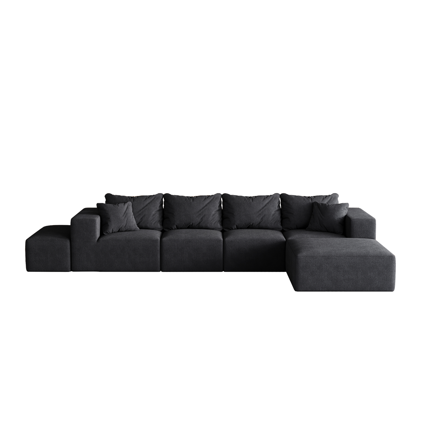 Modern Upholstered Sectional Boneless Couch Set,Modular 132' L Shaped Sectional Living Room Sofa Set With 6 Pillows,Free Combination Sofa Couch for Living Room,Bedroom