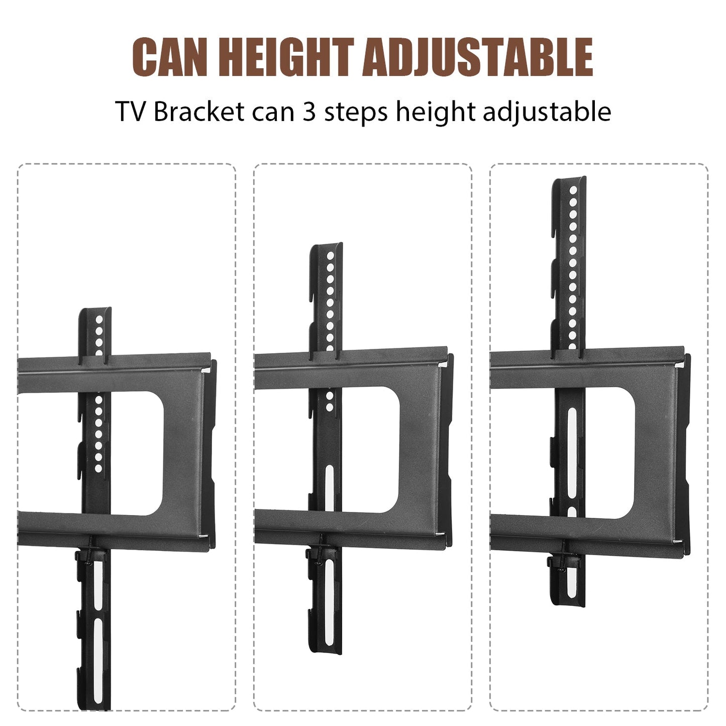 Wooden Storage TV Stand Black Tempered Glass Height Adjustable Universal Swivel Entertainment Center With Mount TV Stand,black