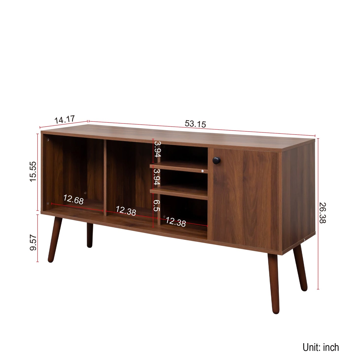 TV Stand Use in Living Room Furniture with 1 storage and 3 shelves Cabinet