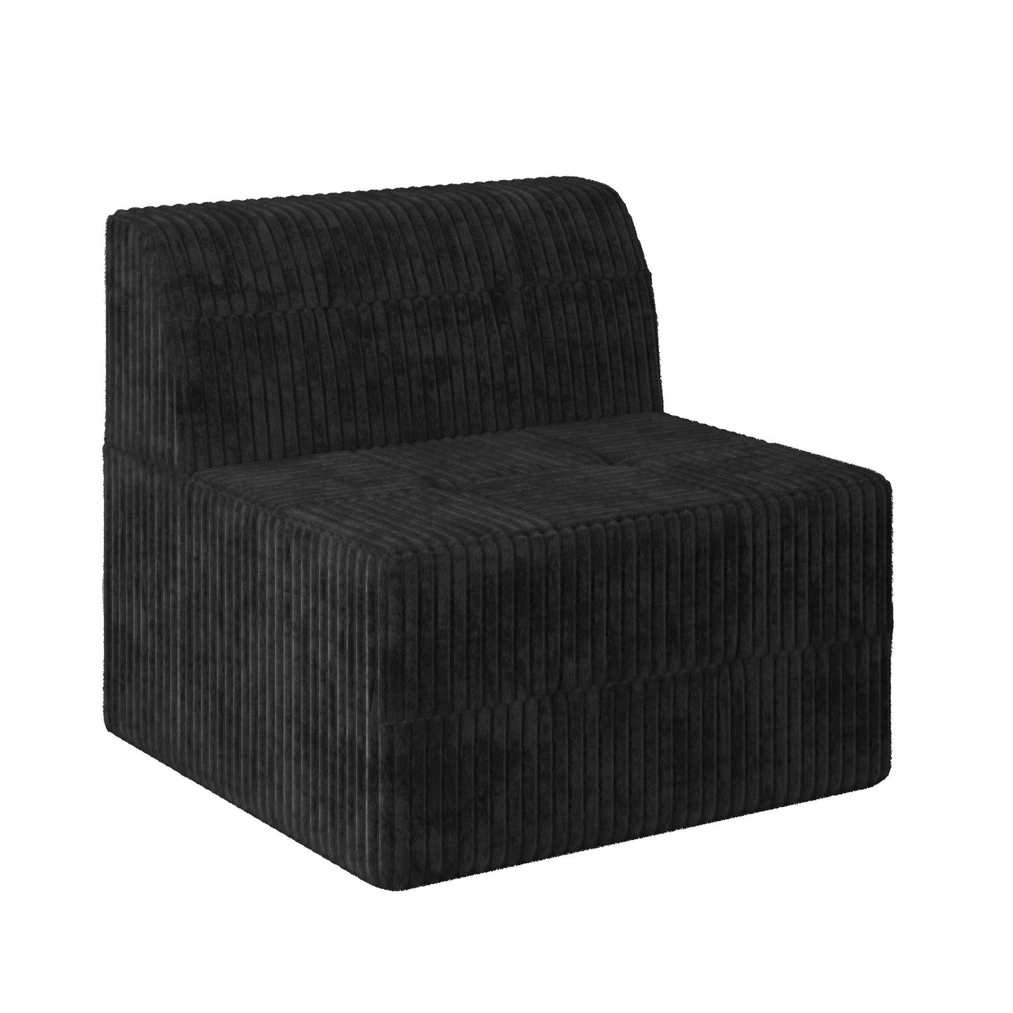 U shape Modular Sectional Sofa,DIY Compressed Sectional Sofa Modern Minimalist Style Corduroy Couch, Sleeper Sofa for Living Room, Bedroom, Comfy Compressed Sofa Couch Space-black