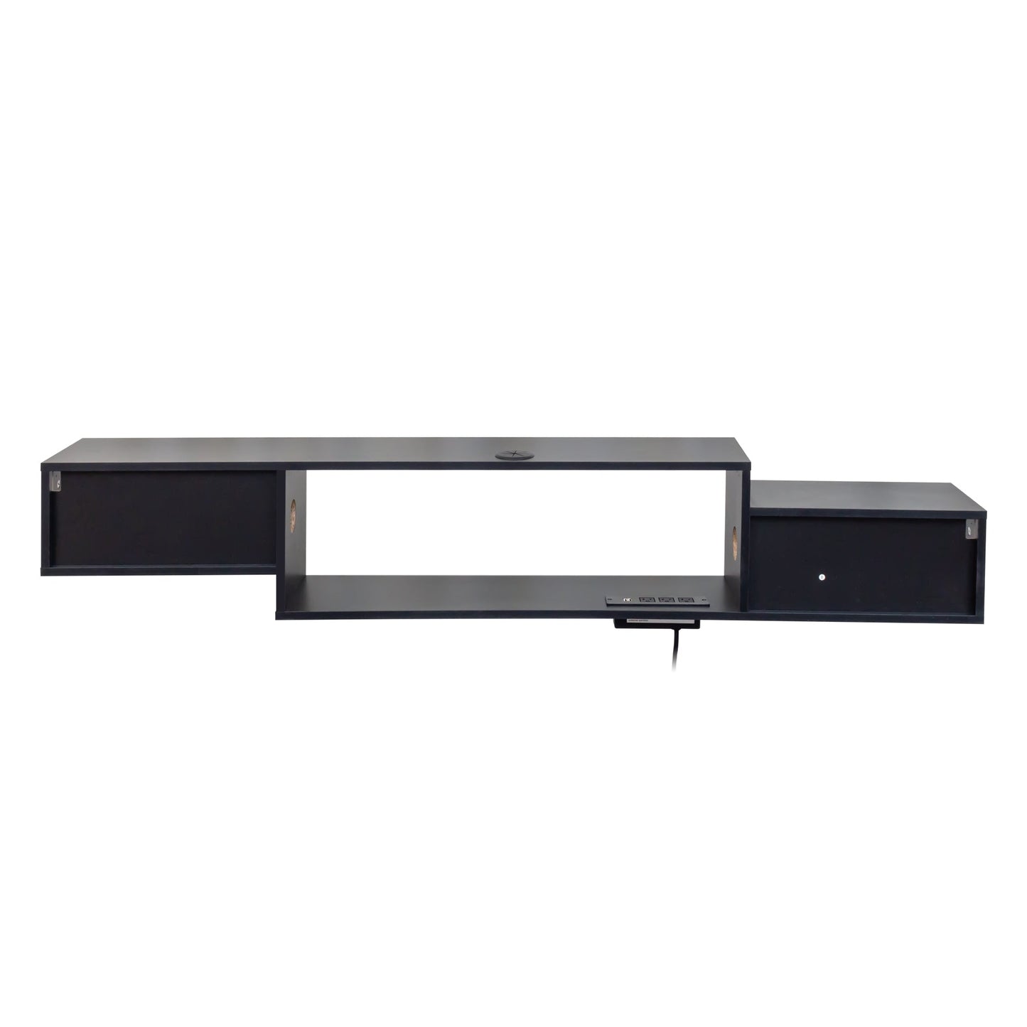 65.35in Wall Mounted Floating  TV Stand with 20 Color LEDs and Charging Station