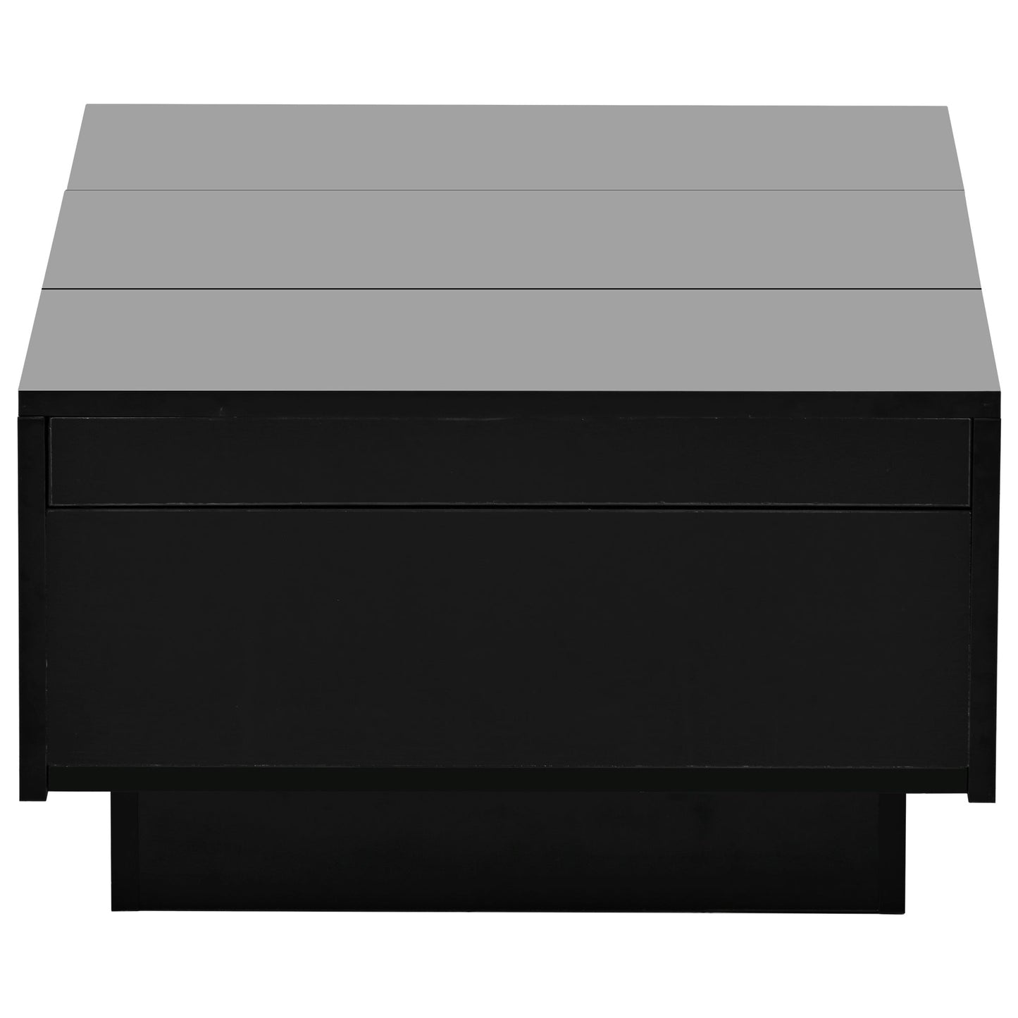 [VIDEO provided] ON-TREND Coffee Table with 2 large Hidden Storage Compartment, Extendable Cocktail Table with 2 Drawers, High-gloss Center Table with Sliding Top for Living Room, 39.3'x21.6', Black