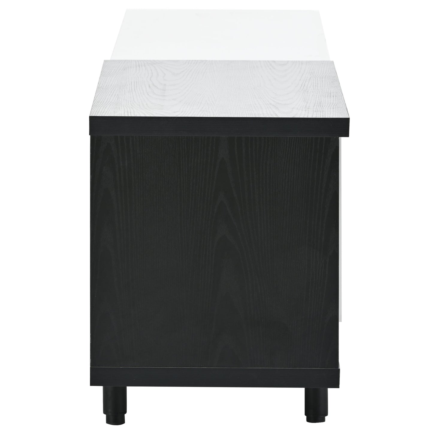 U-Can  70.1''-100'' Modern Stylish ExtendableTV Stand  TV Cabinet for 80+inch TV, Black+White (Old SKU: WF299723AAK)