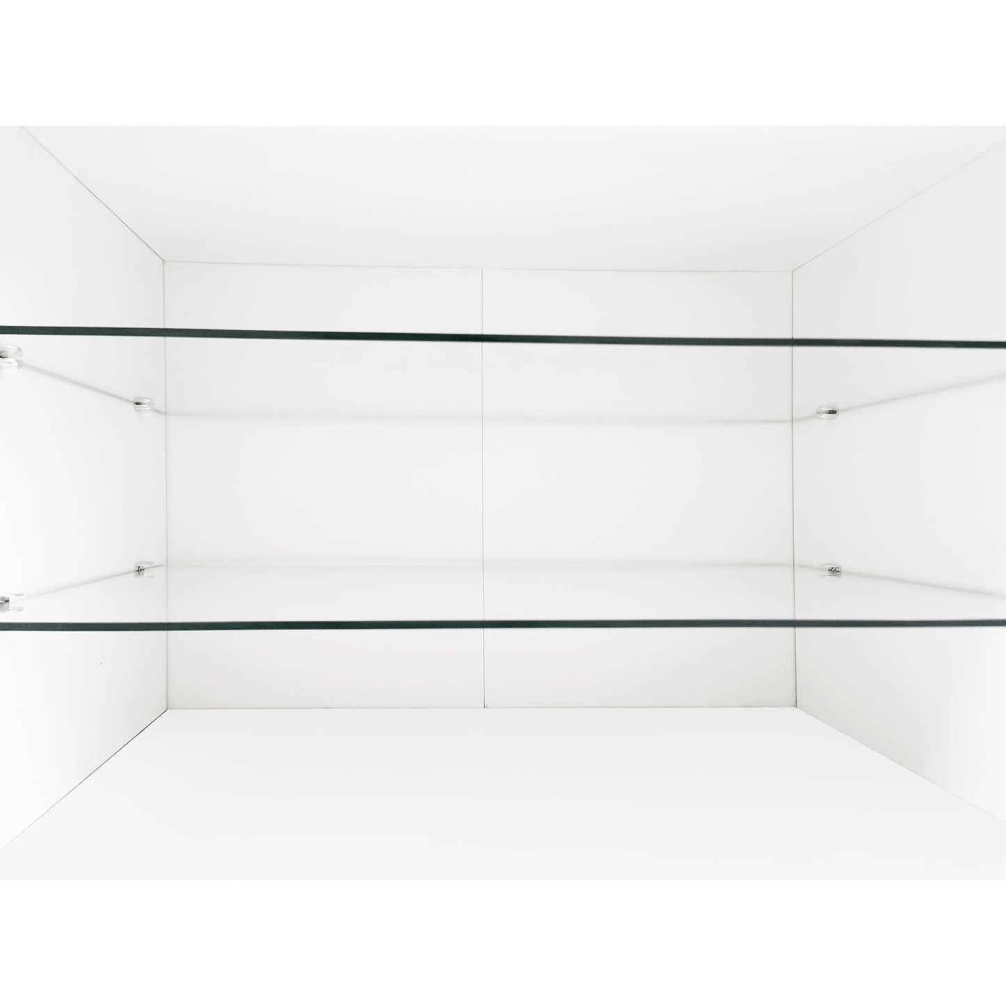 ON-TREND Unique Design TV Stand with 2 Glass Shelves, Ample Storage Space Media Console for TVs Up to 105', Versatile TV Cabinet with LED Color Changing Lights for Living Room, White