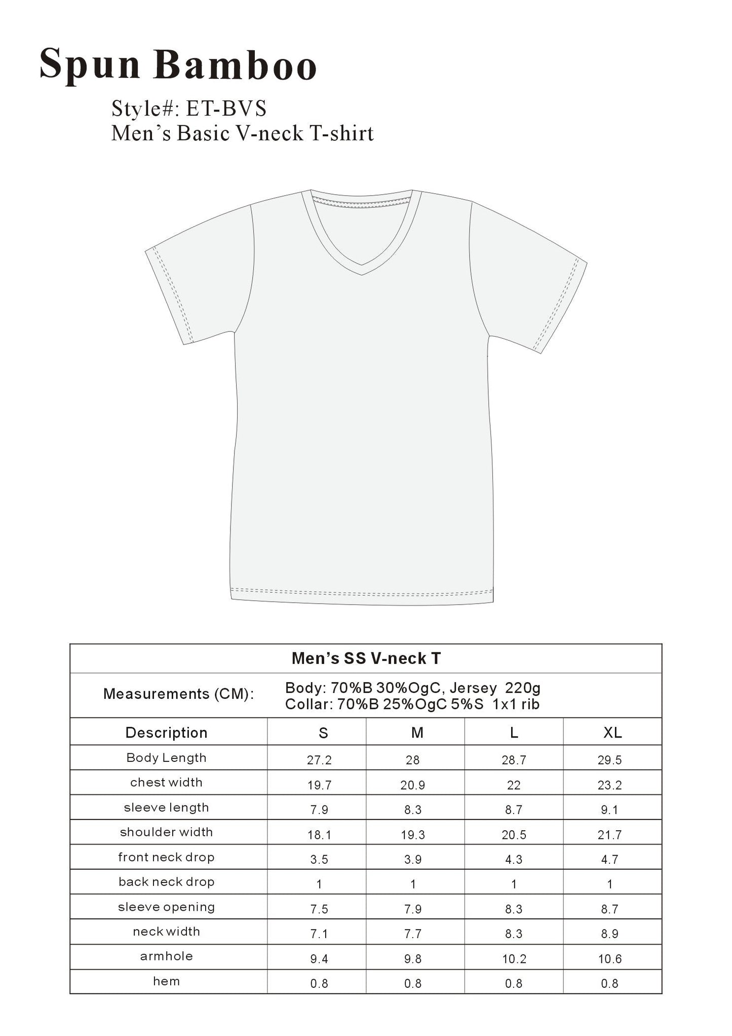 Men's Bamboo Viscose V-Neck T-Shirt