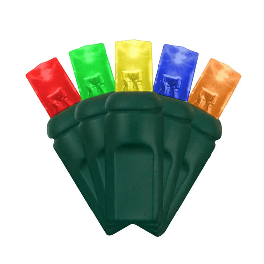 LED Mini Lights 5MM Multicolor Green Wire 6" Spacing