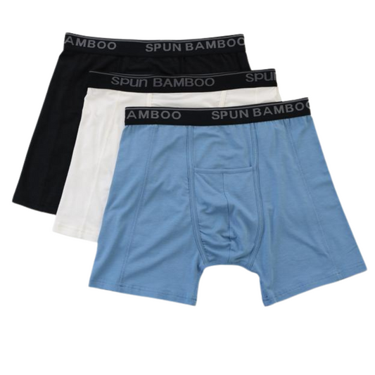 Men's Bamboo Viscose Boxer Briefs - 3-Pack Mixed Colors