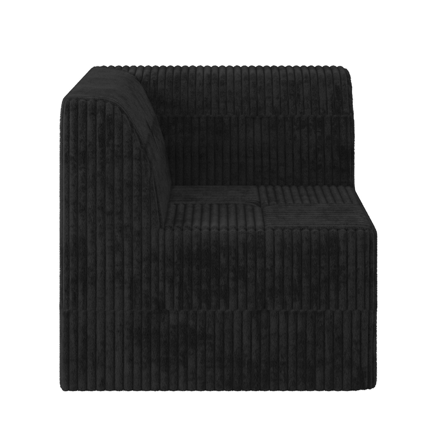 U shape Modular Sectional Sofa,DIY Compressed Sectional Sofa Modern Minimalist Style Corduroy Couch, Sleeper Sofa for Living Room, Bedroom, Comfy Compressed Sofa Couch Space-black