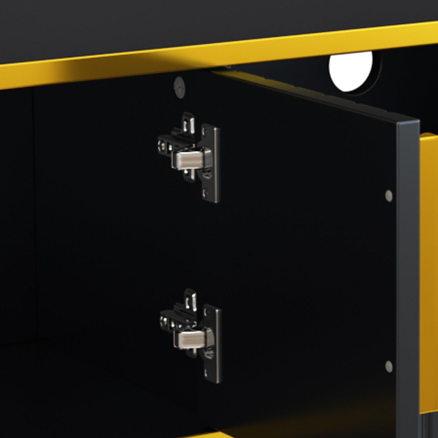 ON-TREND Luxury Minimalism TV Stand with Open Storage Shelf for TVs Up to 85', Entertainment Center with Cabinets and Drawers, Practical Media Console with Unique Legs for Living Room, Black