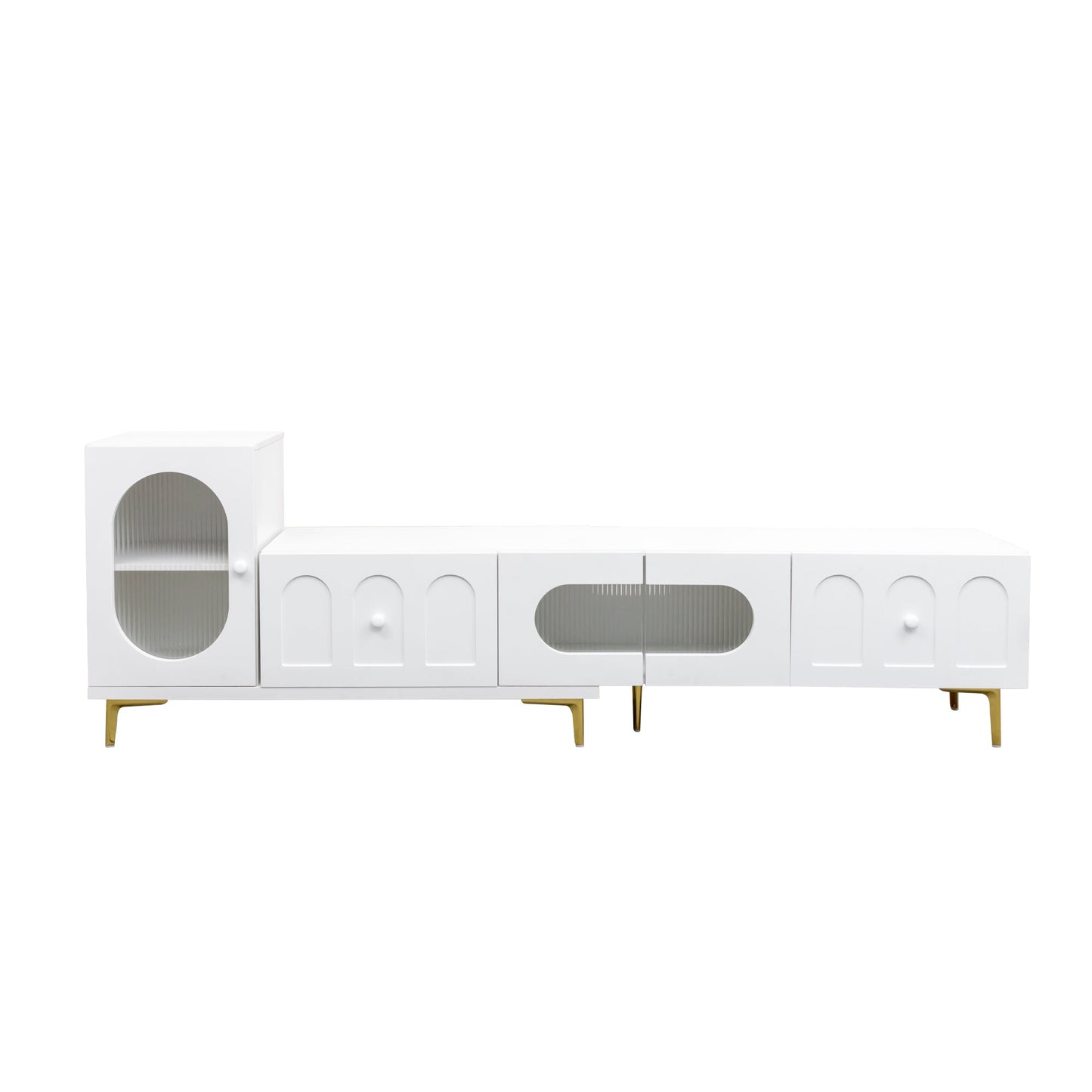 Wood Extendable TV Stand Rectangle Entertainment Center,Media TV Console for Living Room Bedroom