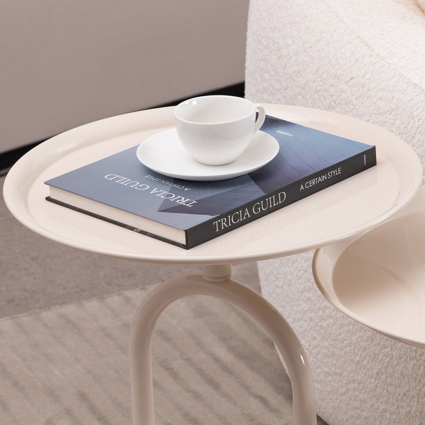 2PCS. Lantern-shaped Metal End Table, Small Round Side Table, Modern Coffee Drink Cocktail Table, Small Accent Pedestal Table for Living Room Corners Small Spaces