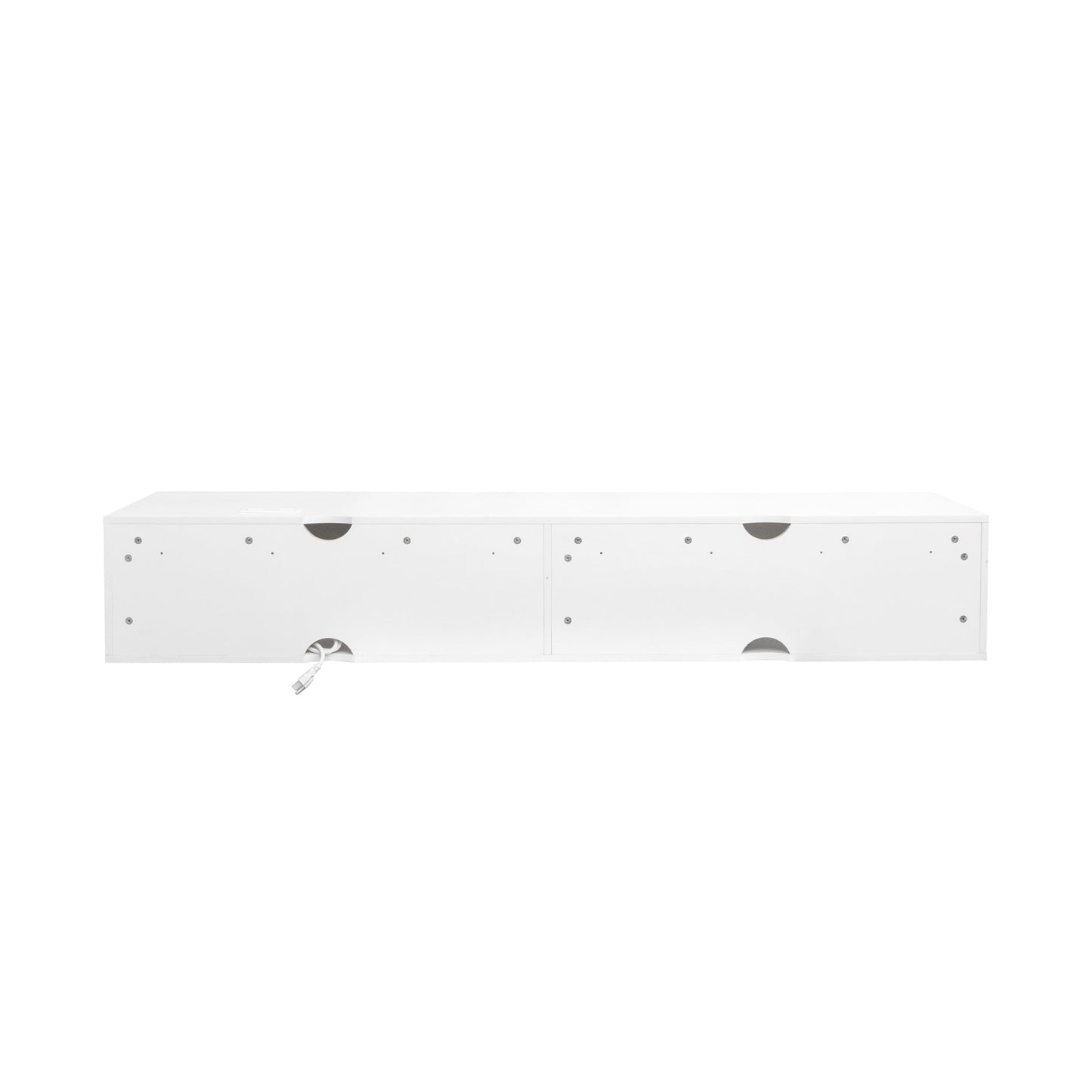 180 Wall Mounted Floating 80' TV Stand with 20 Color LEDs  and  Charging Station