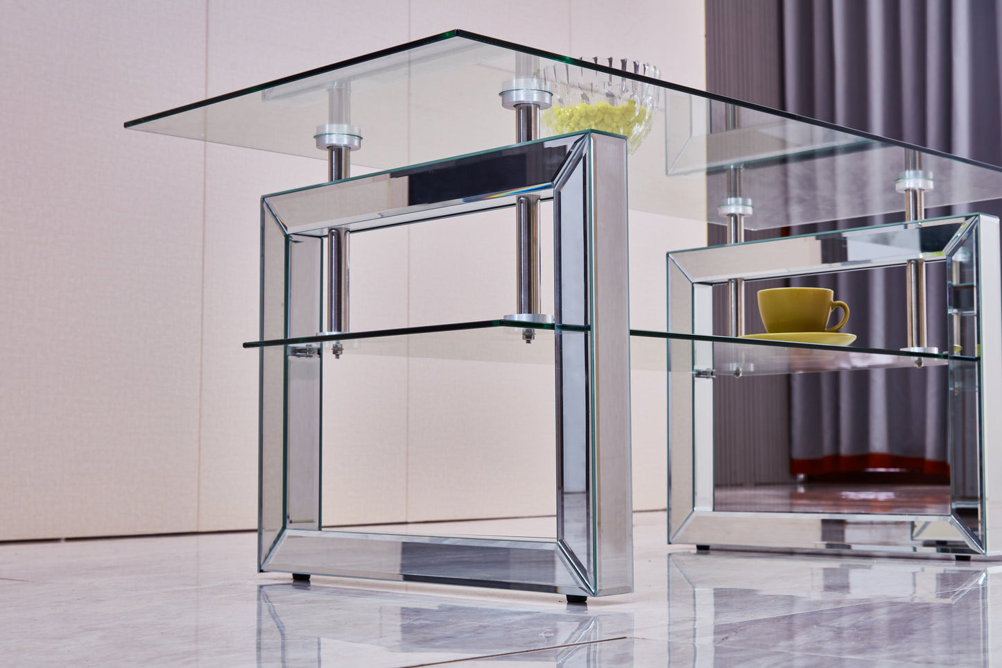 W 39.4' X D 19.7 ' X H 17.7' Transparent tempered glass coffee table, coffee table
