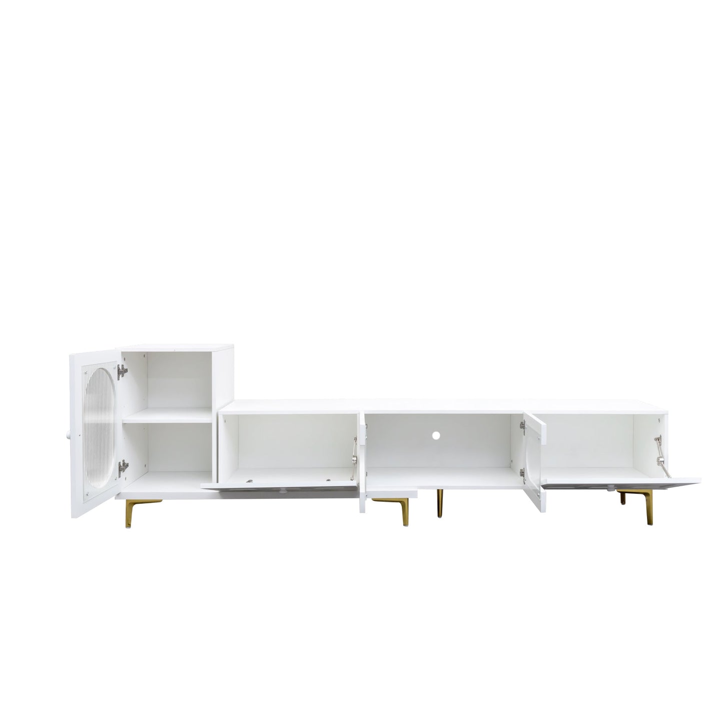 Wood Extendable TV Stand Rectangle Entertainment Center,Media TV Console for Living Room Bedroom