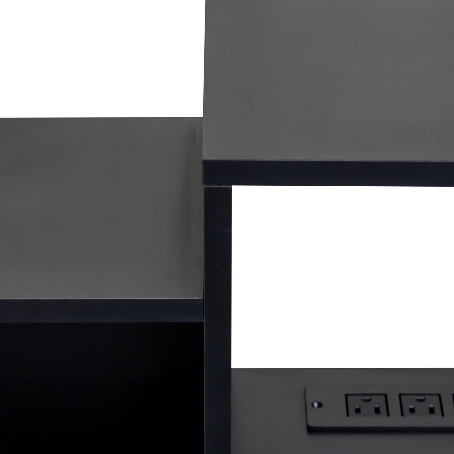 65.35in Wall Mounted Floating  TV Stand with 20 Color LEDs and Charging Station