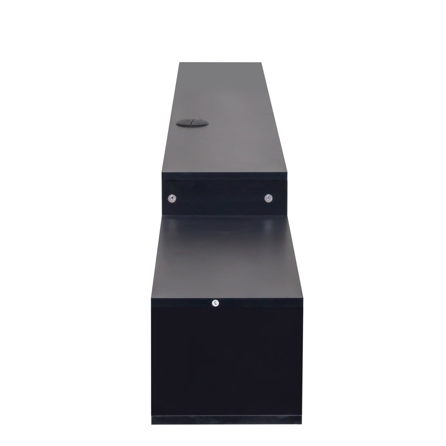 65.35in Wall Mounted Floating  TV Stand with 20 Color LEDs and Charging Station