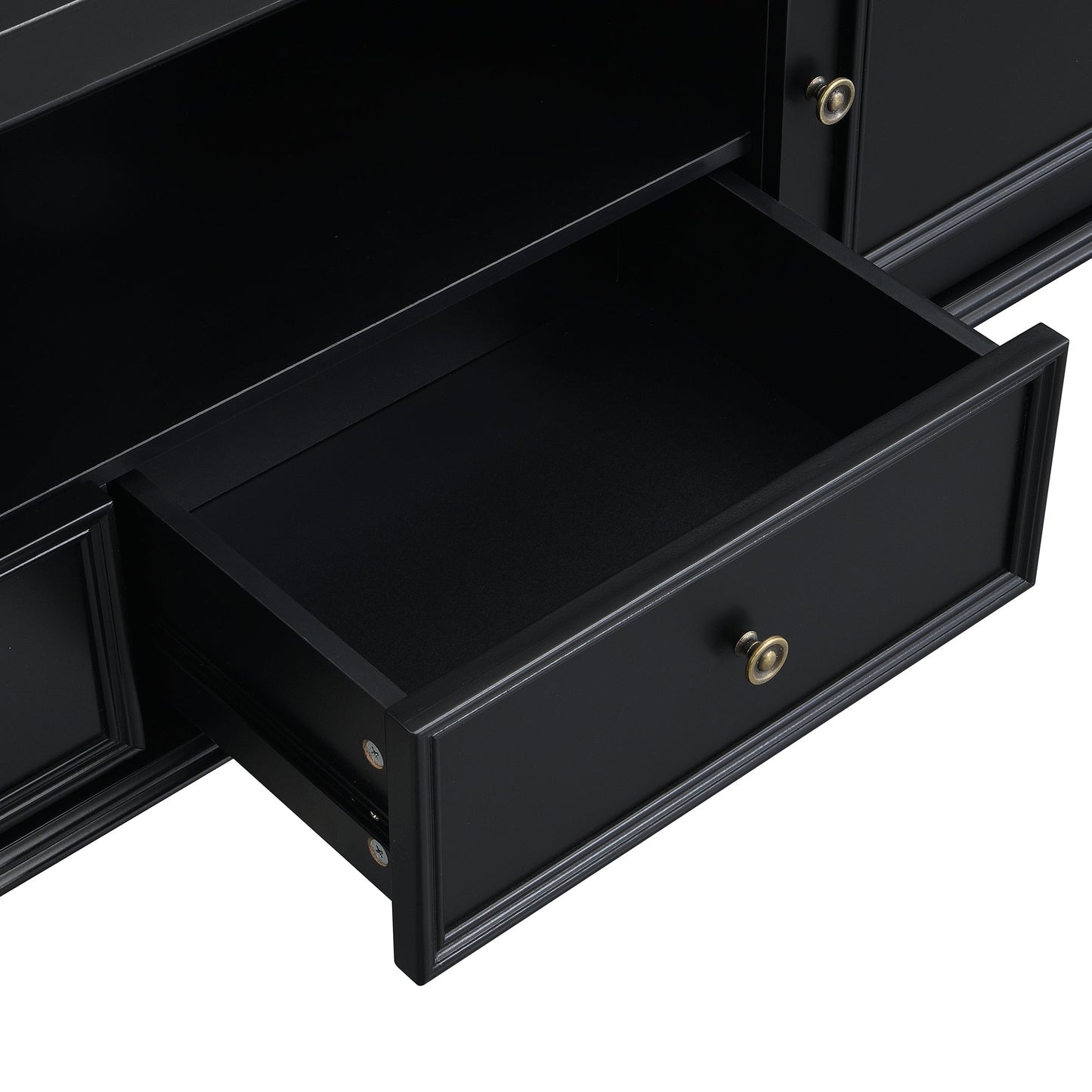 U-Can 70.9'' Modern TV Stand for TVs up to 80 Inches, Entertainment Center with Open Compartment, TV Storage Cabinet with 2 Drawers, 2 Cabinets and 5 Solid Legs for Living room