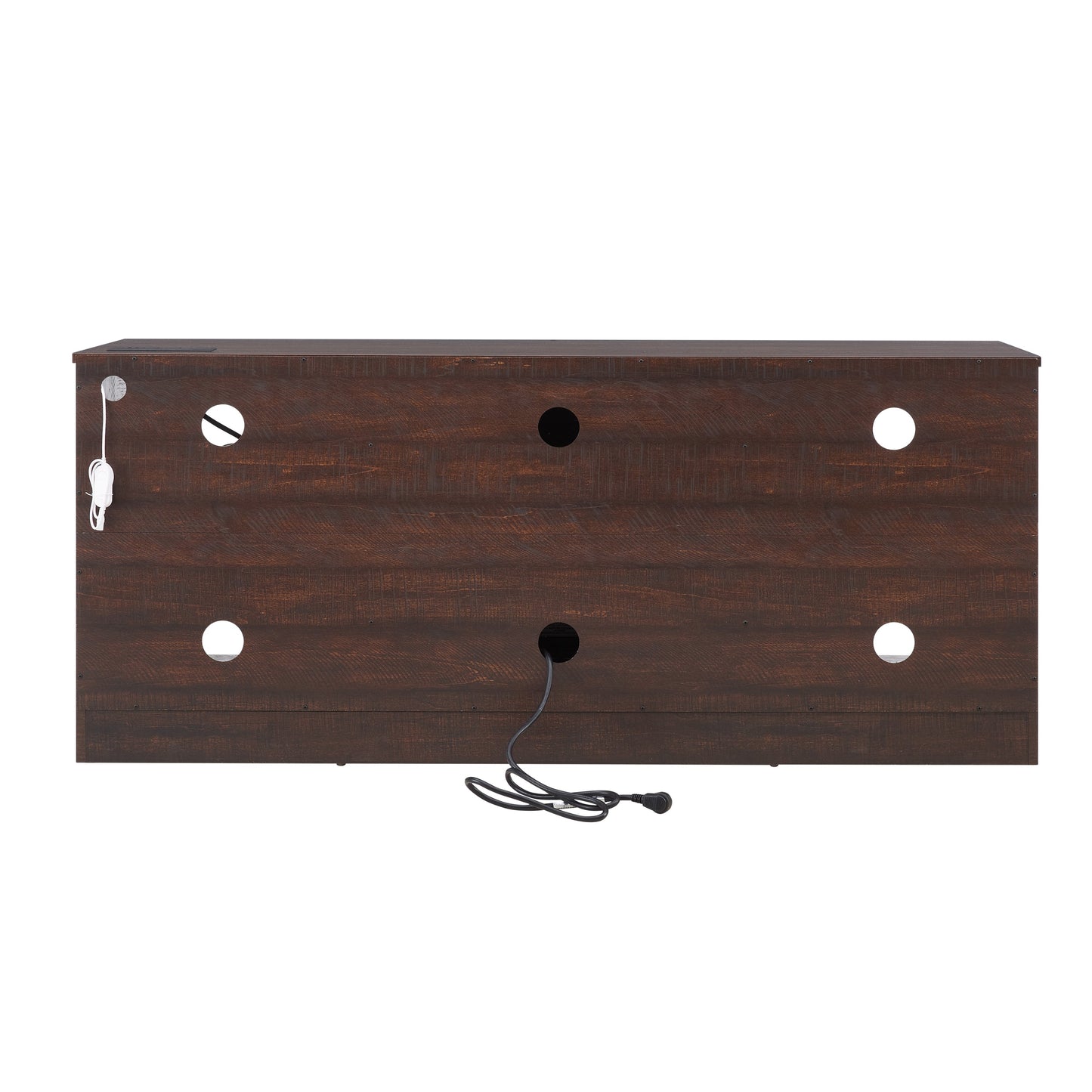 TV Stand Electric Fireplace  Glass Shelves, 3D Fireplace TV Stand with LED Lights Wood with USB Charging Outlet Modern Television Table Center for TV up to 62' ESP, 58''W*15.5''D*24.4