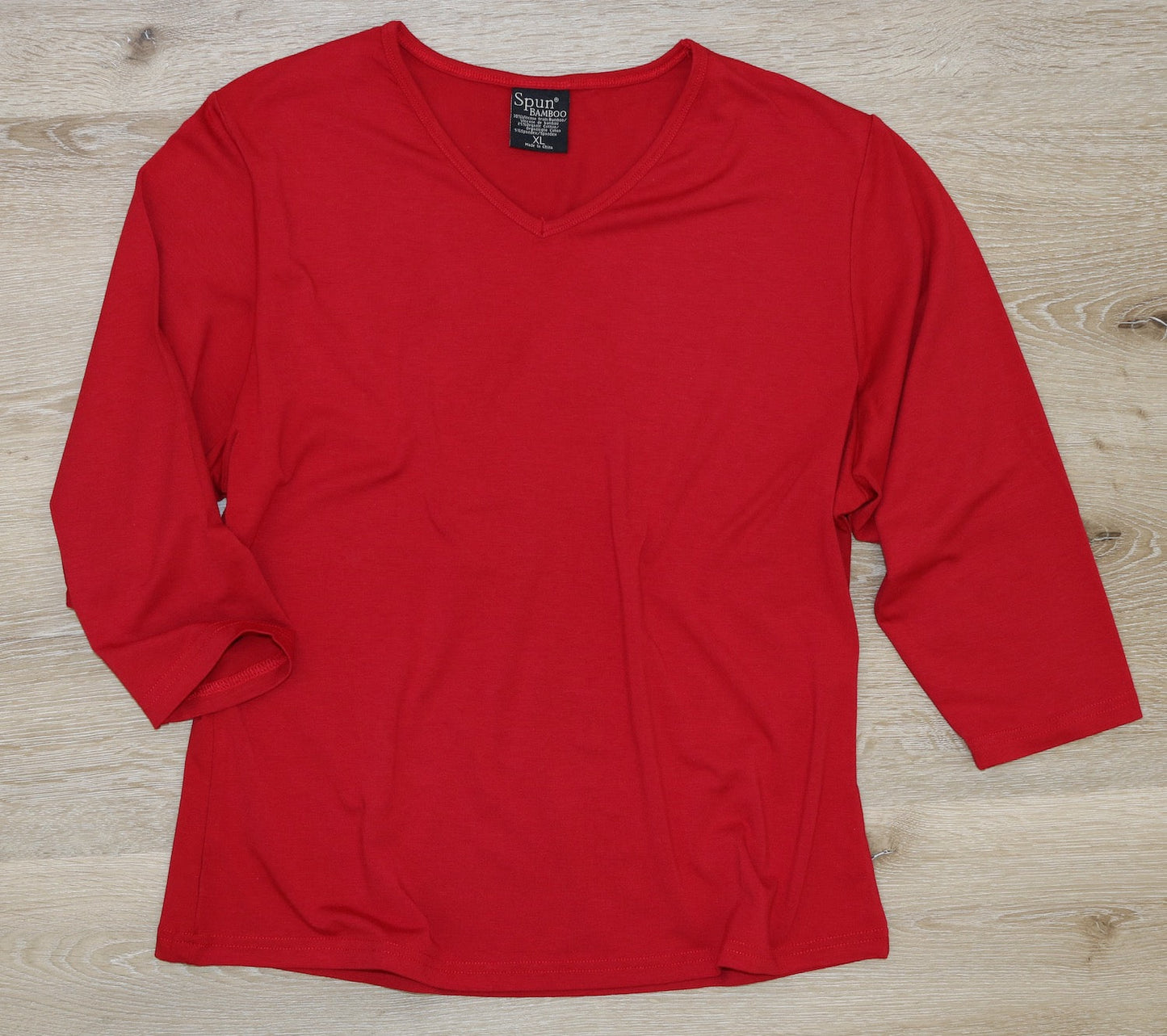 Women's Bamboo Viscose/Cotton V-Necks 3/4 Sleeve T-Shirt