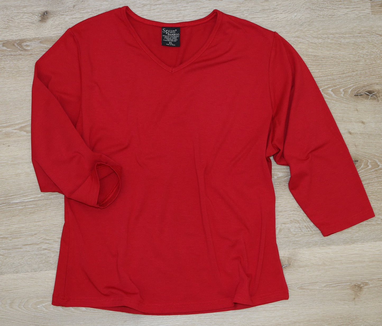Women's Bamboo Viscose/Cotton V-Necks 3/4 Sleeve T-Shirt