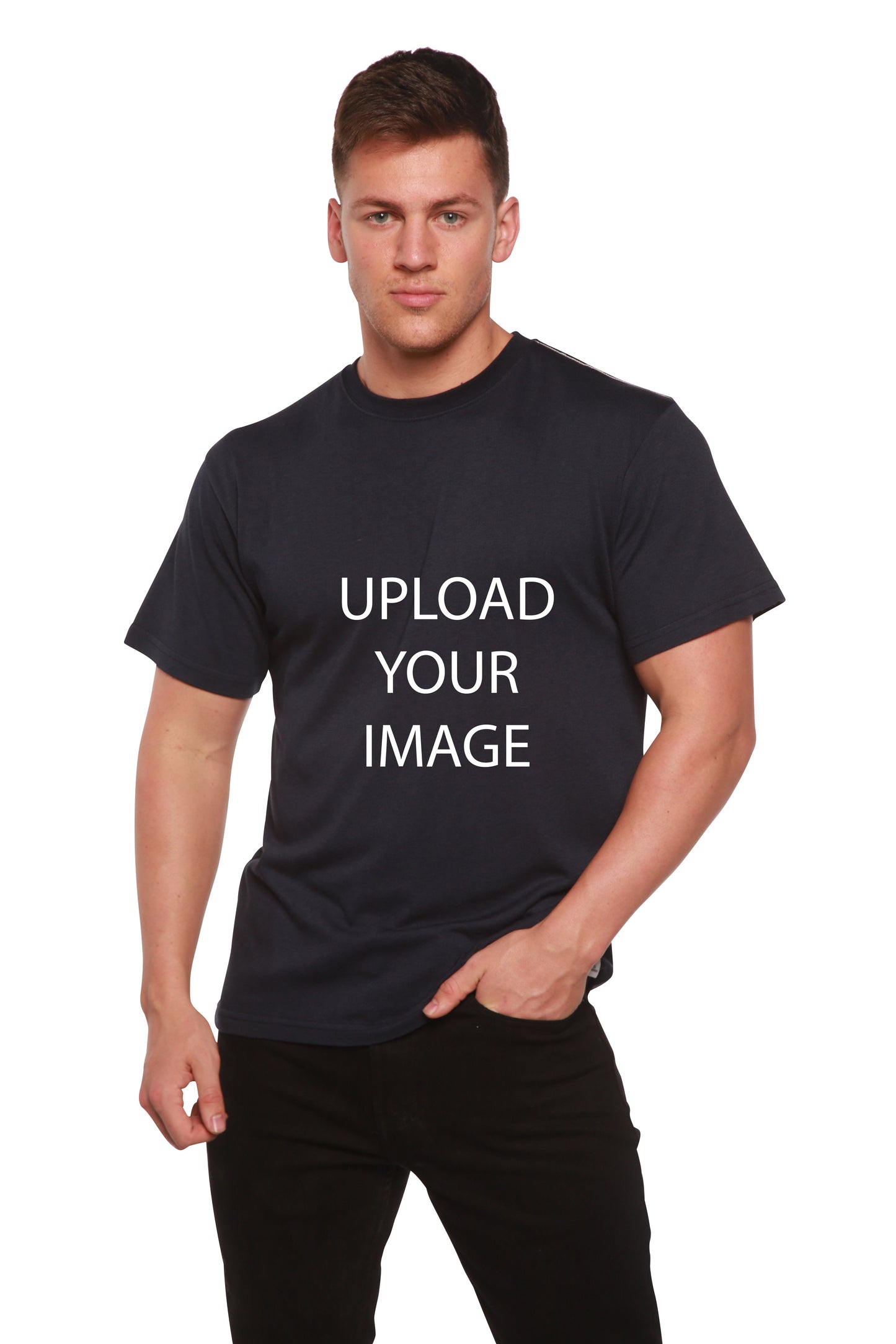 Custom Printed Men's Bamboo Viscose/Organic Cotton Short Sleeve T-Shirt