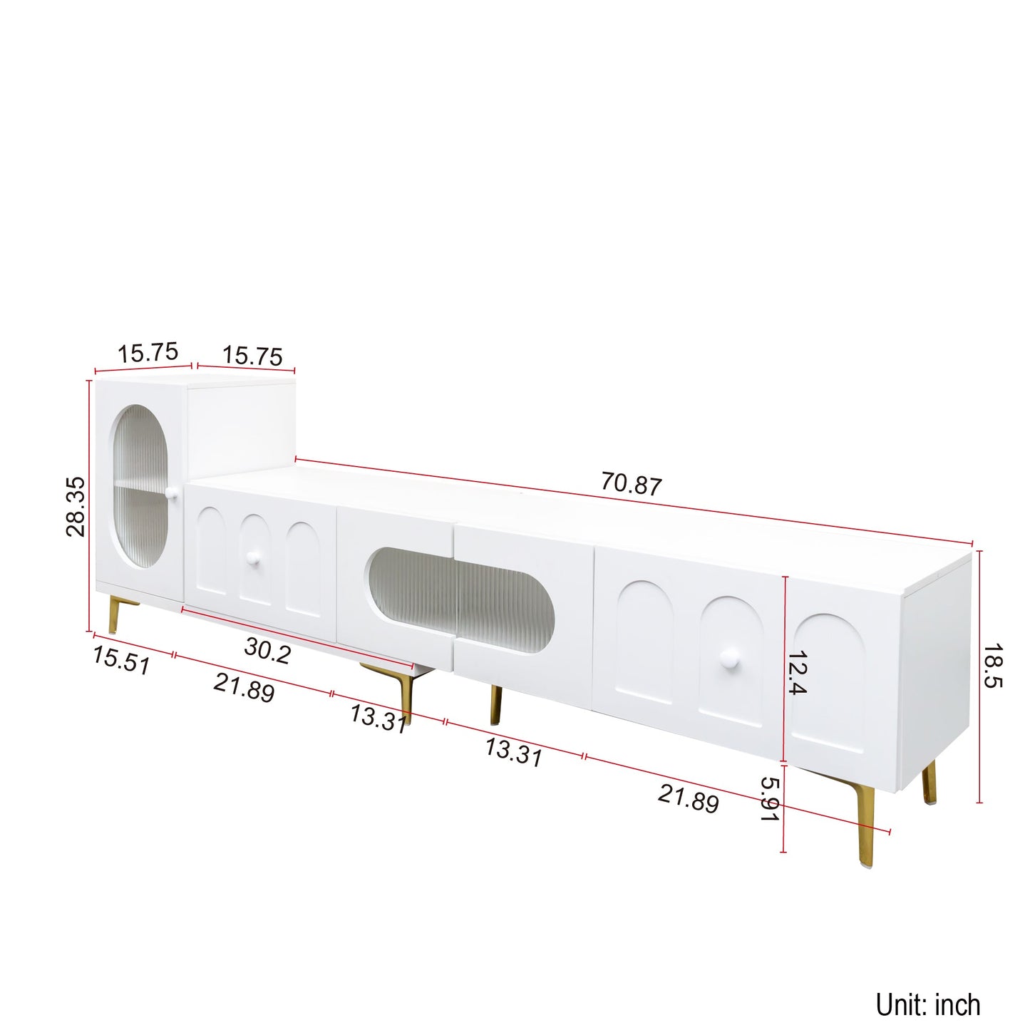 Wood Extendable TV Stand Rectangle Entertainment Center,Media TV Console for Living Room Bedroom