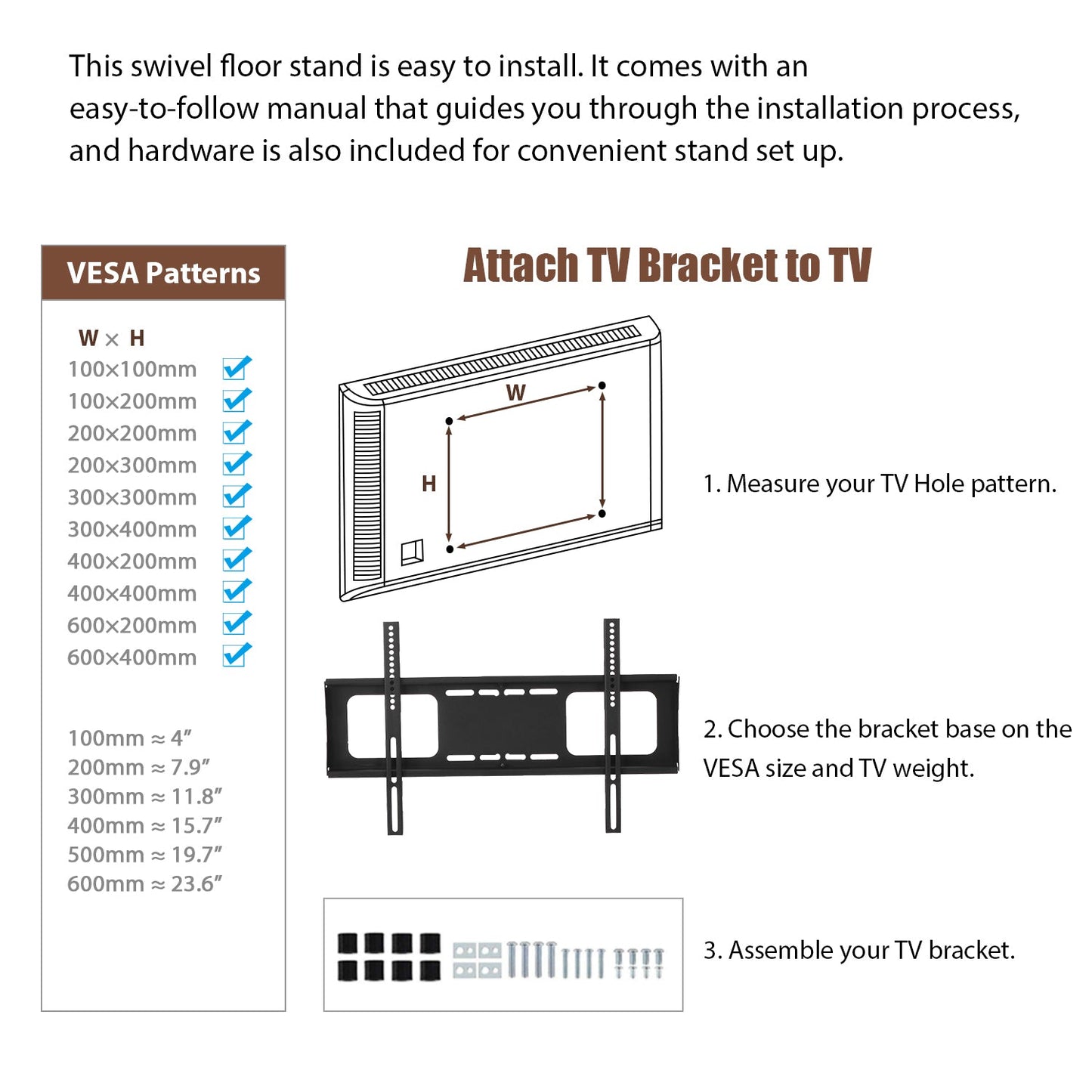 Wooden Storage TV Stand Black Tempered Glass Height Adjustable Universal Swivel Entertainment Center With Mount TV Stand,black