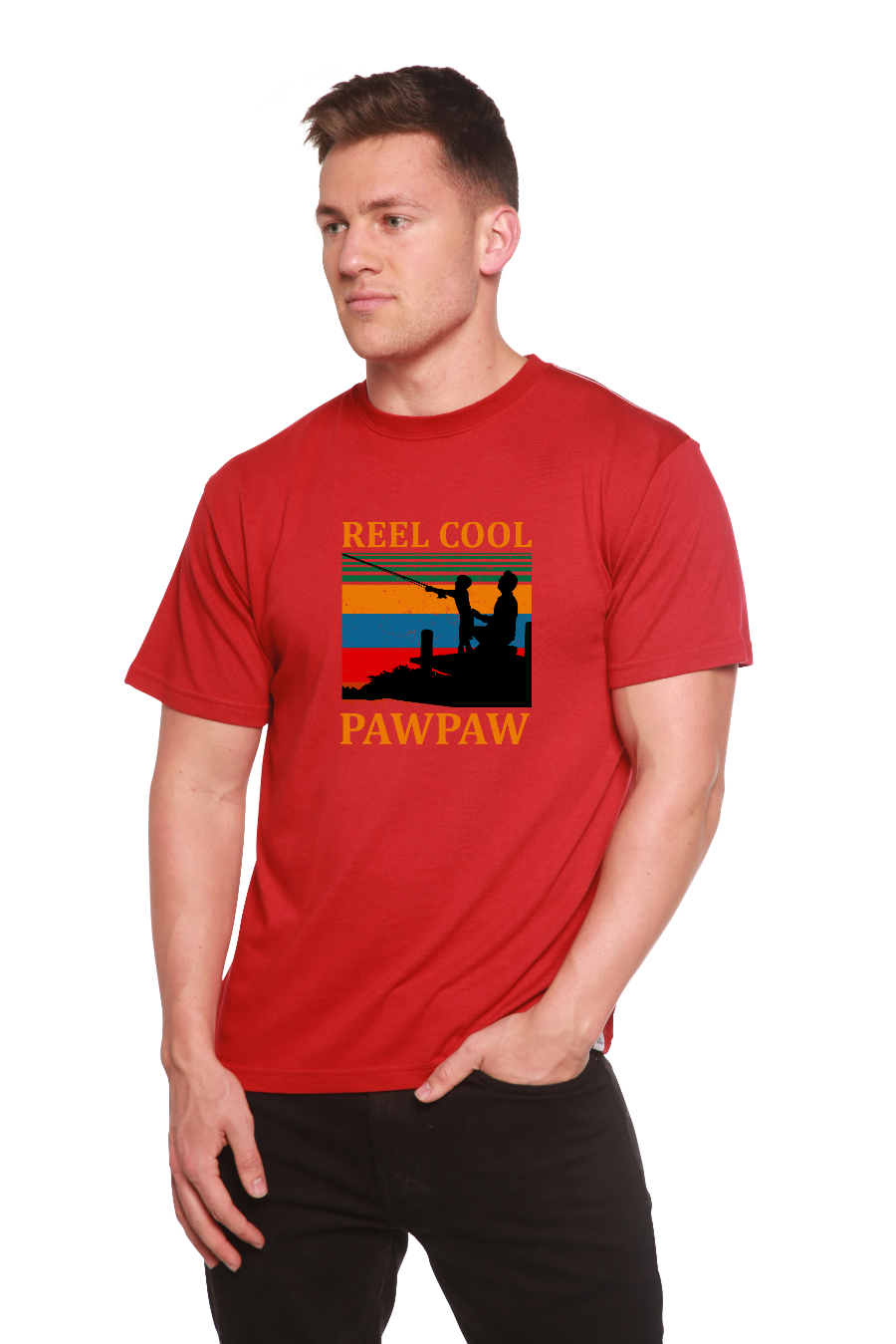 Real Cool Pawpaw Men's Bamboo Viscose/Organic Cotton Short Sleeve Printed T-Shirt