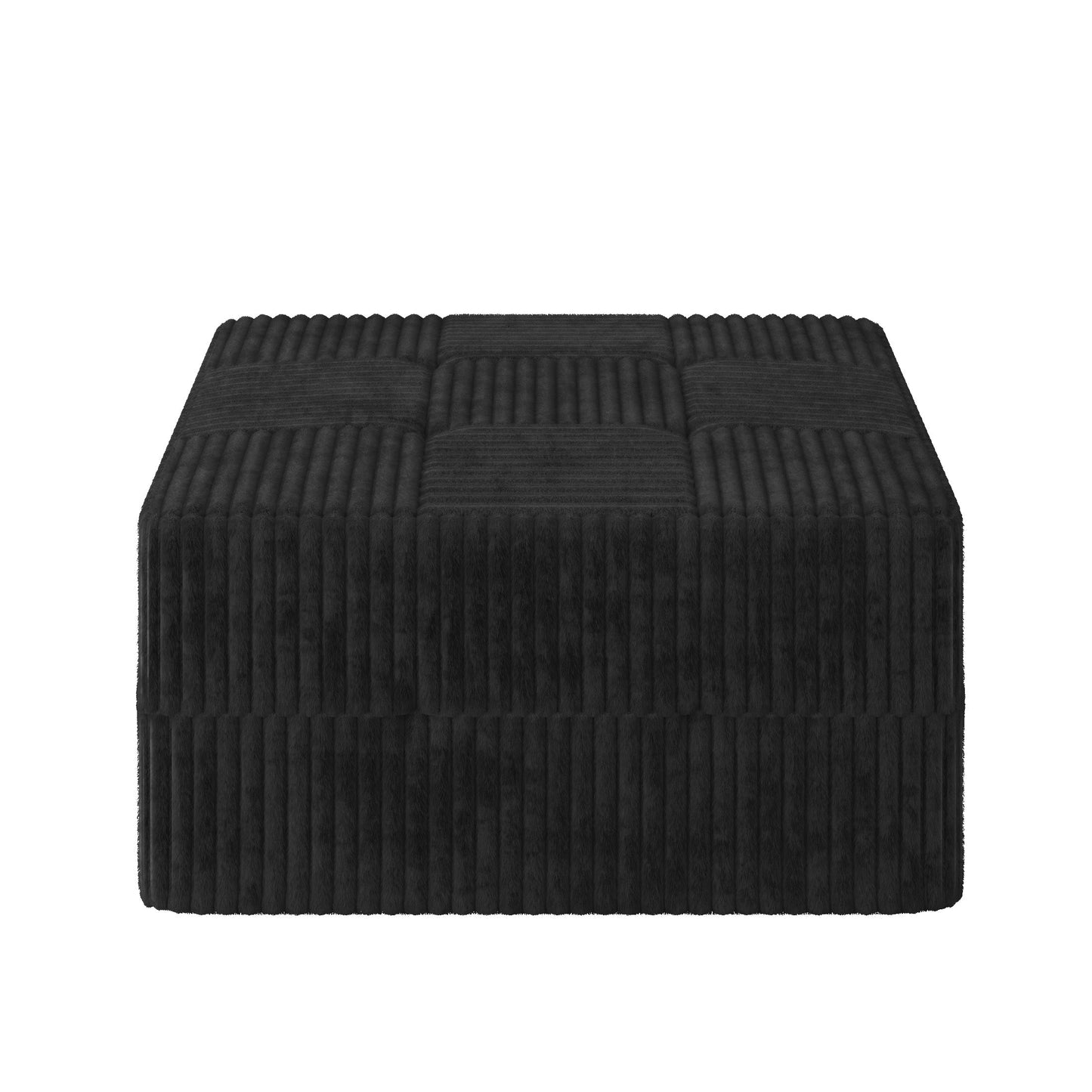 U shape Modular Sectional Sofa,DIY Compressed Sectional Sofa Modern Minimalist Style Corduroy Couch, Sleeper Sofa for Living Room, Bedroom, Comfy Compressed Sofa Couch Space-black