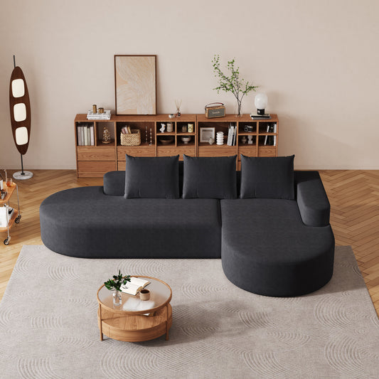 Modern Curved sofa ,Chenille Upholstered Sectional Sofa Couch Set,Modular 108.5' L Shaped Sectional Living Room Sofa Set With 3 Pillows,Free Combination Sofa Couch for Living Room,Bedroom