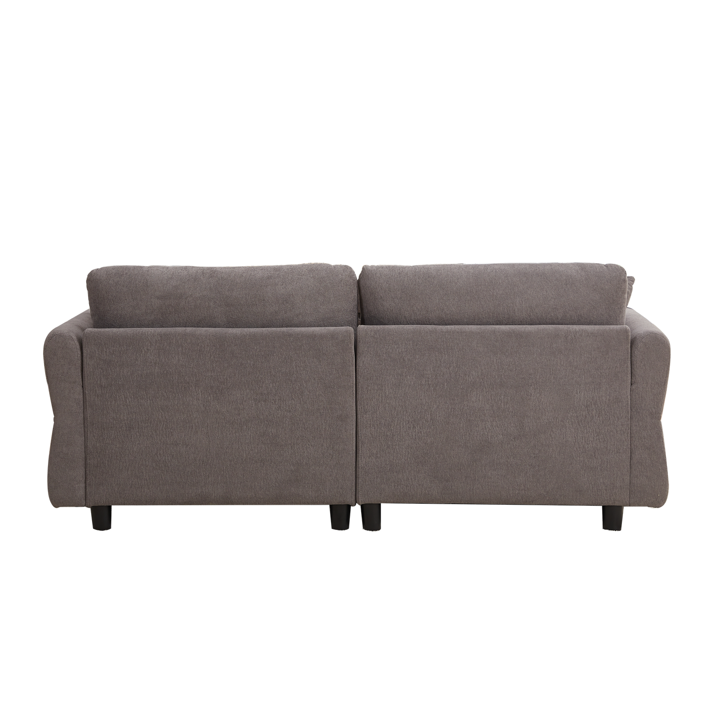 80''Premium chenille fabric sofa with 2 cushions and 1 lumbar pillow Armrest strap design,,upholstered 3-seater sofa  for living rooms, bedrooms,apartments and offices Grey