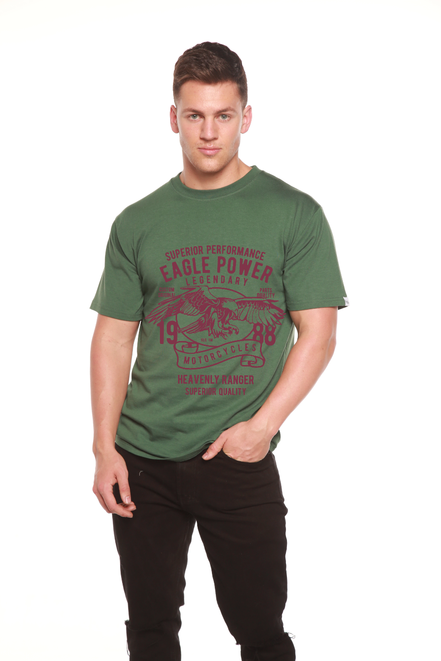 Eagle Power Men's Bamboo Viscose/Organic Cotton Short Sleeve Graphic T-Shirt