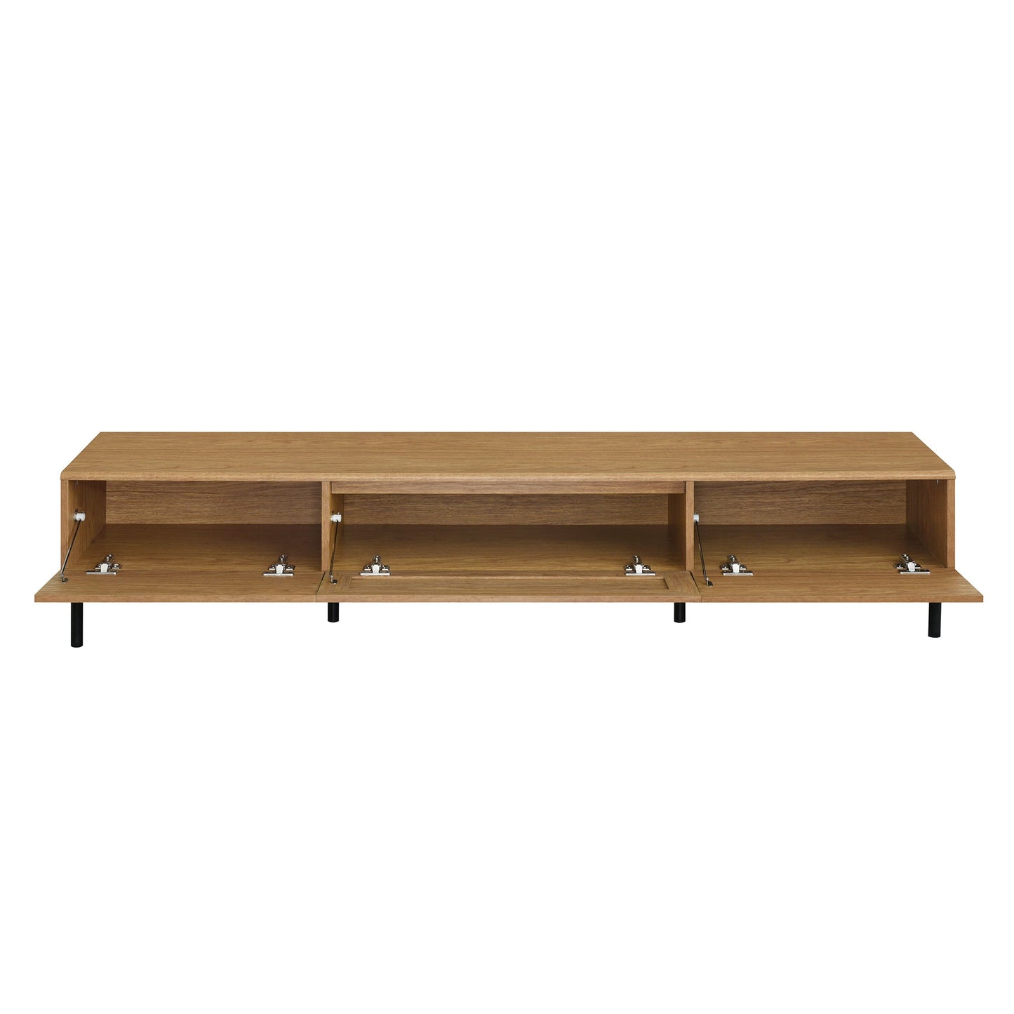 Boho TV Stand for TVs up to 80'' , Modern Farmhouse Media Console, Entertainment Center with Metal Legs, TV Cabinet for Living Room, Home Theatre