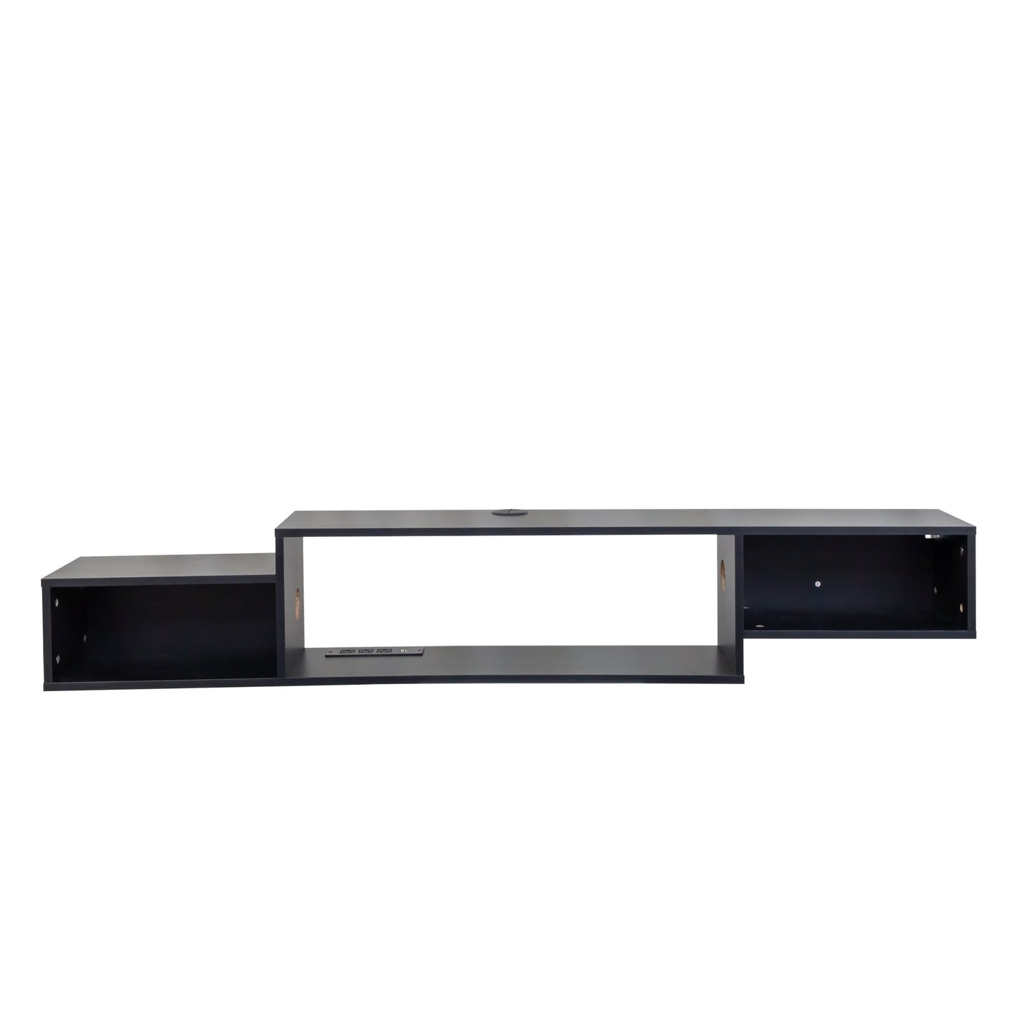 65.35in Wall Mounted Floating  TV Stand with 20 Color LEDs and Charging Station