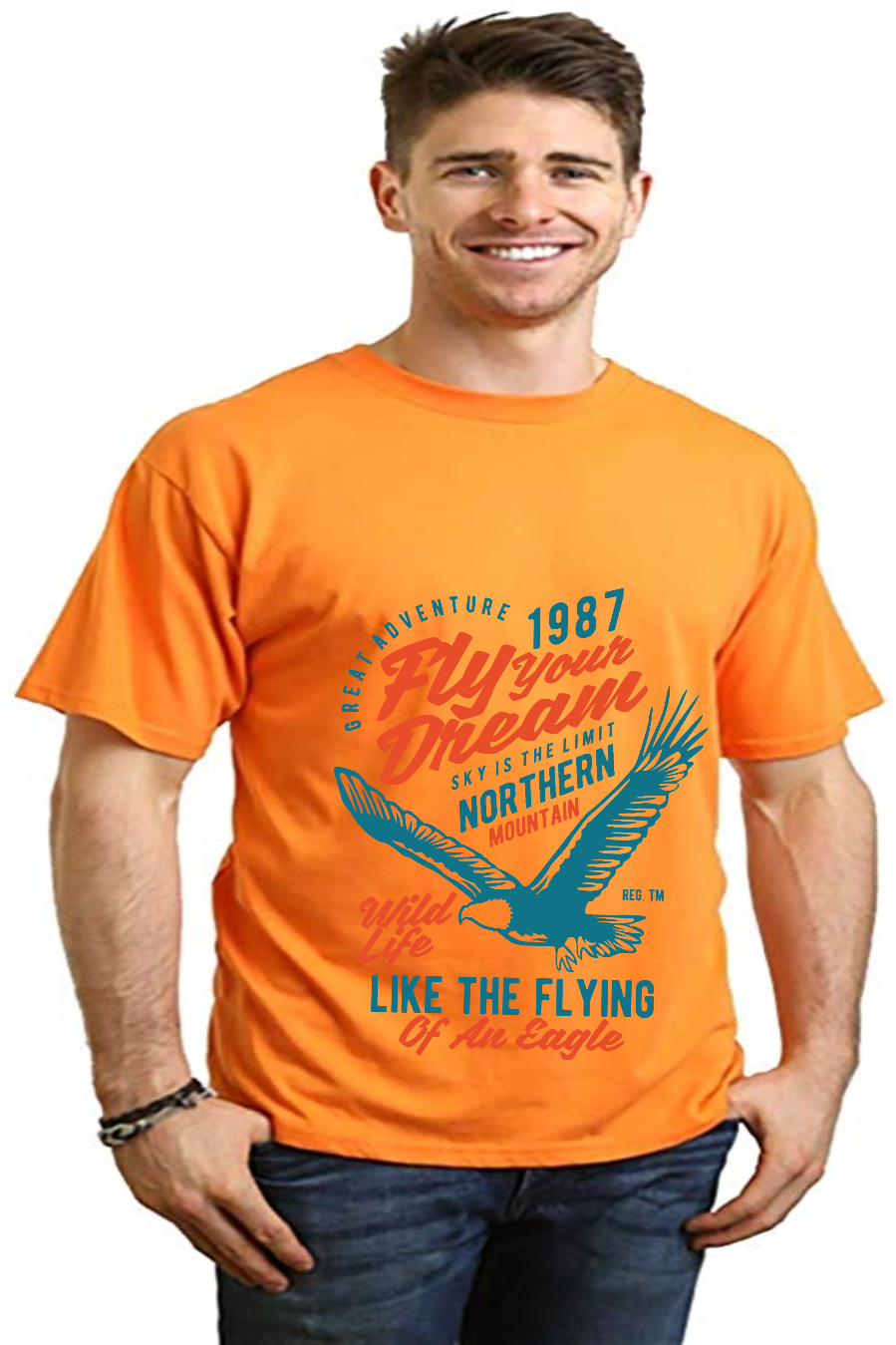 Fly Your Dream Men's Bamboo Viscose/Organic Cotton Short Sleeve Graphic T-Shirt