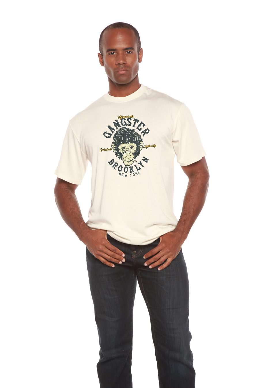 Gangster Brooklyn Men's Bamboo Viscose/Organic Cotton Short Sleeve Graphic T-Shirt