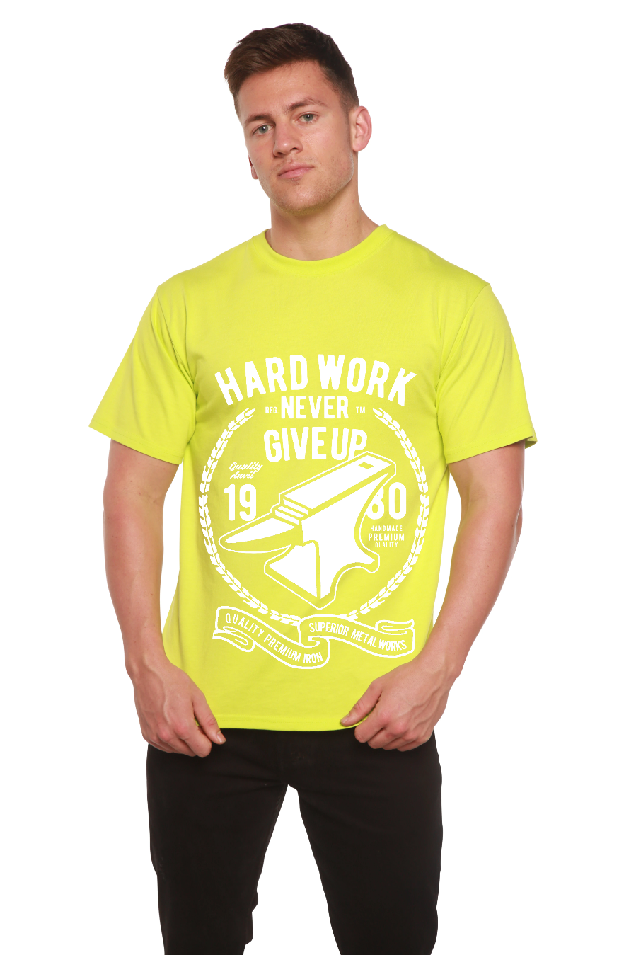 Hard Work Anvil Men's Bamboo Viscose/Organic Cotton Short Sleeve Graphic T-Shirt